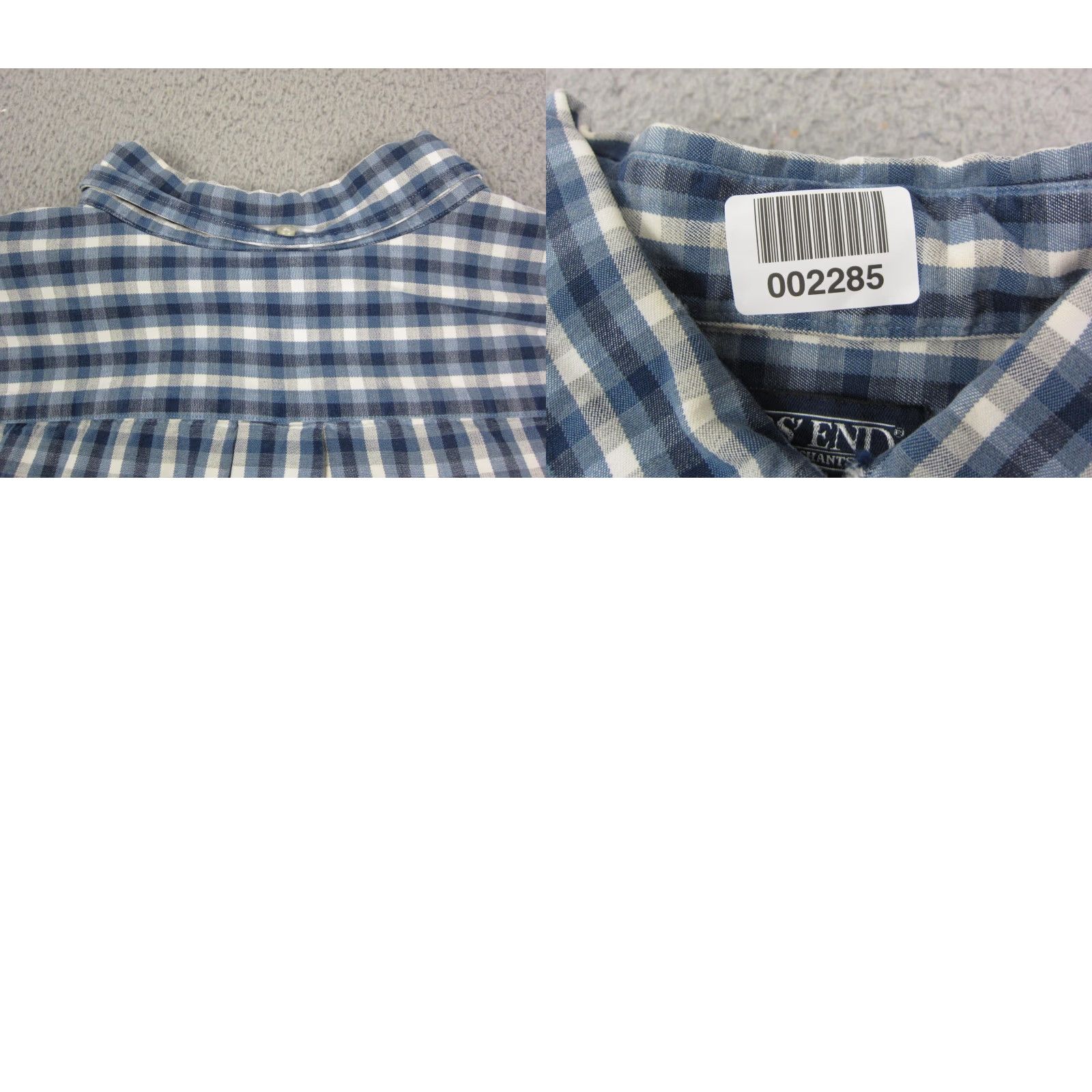 Lands' End VINTAGE Lands' End Shirt Men XL Blue Check Button-Up 90s City Classic 90s Mens Long Sleeve Button-Down Collared Size US XL / EU 56 / 4 - 9 Thumbnail