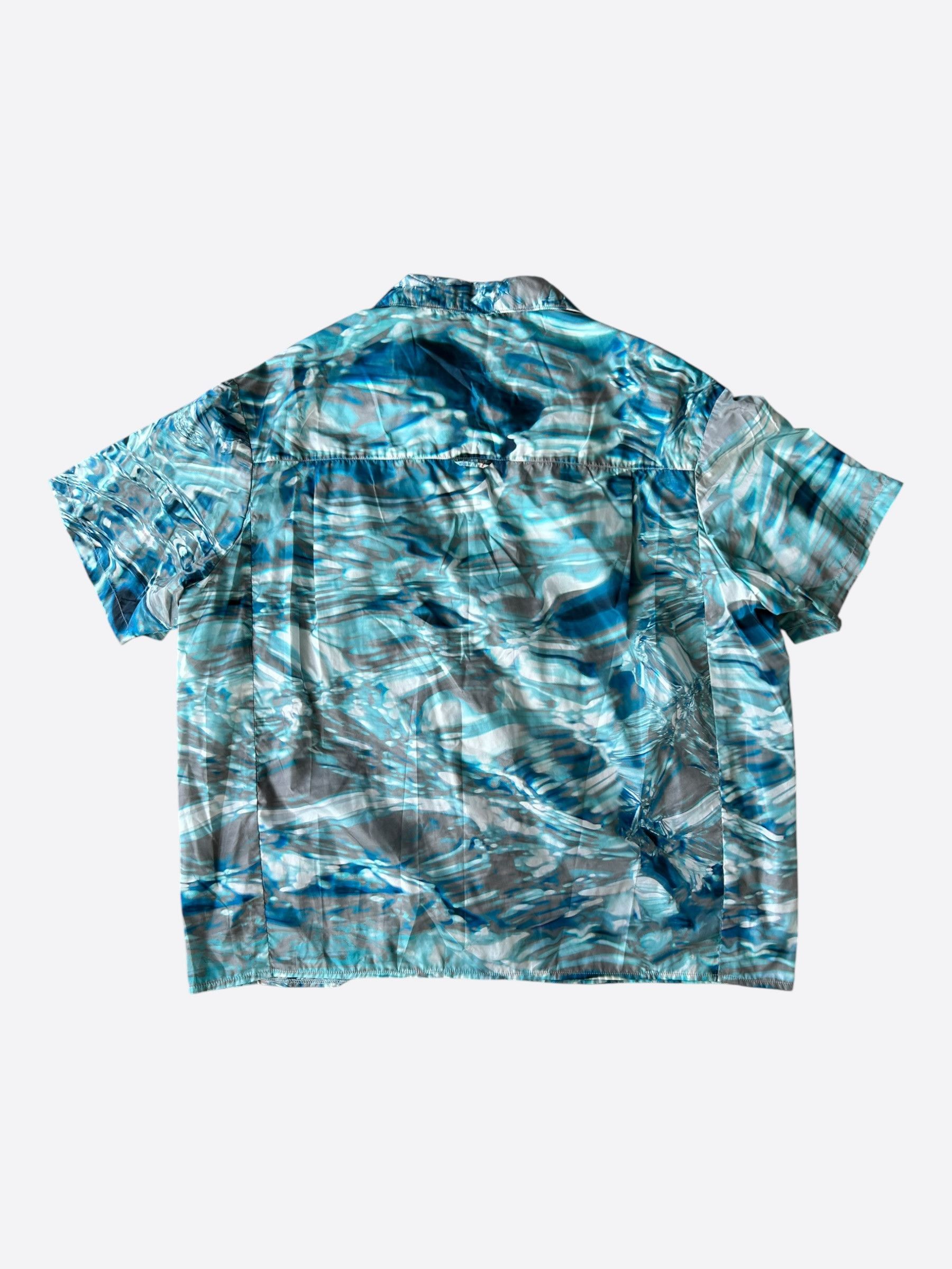 Prada Prada Blue & Grey Oceanic Button Up Shirt Size US XXL / EU 58 / 5 - 2 Thumbnail