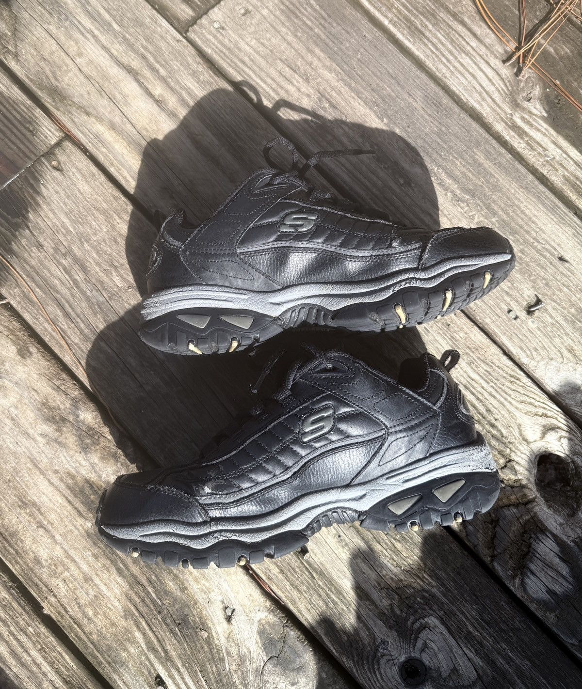 SKECHERS Skechers Chunky Vintage Leathers Shoes Black 90s Y2K Men Size US 9 / EU 42 - 3 Thumbnail
