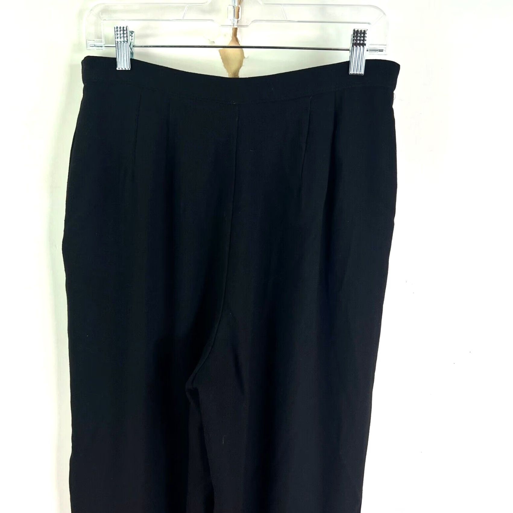 Vintage Womens Pleated Lined Dress Pants Black Size 14 30X31 Poly/Rayon Blend Size 36" / US 14 / IT 50 - 4 Thumbnail