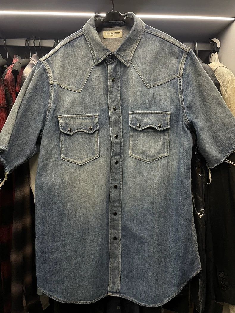 Saint Laurent Paris Saint Laurent Paris Make old denim shirts-2506 Size US XXL / EU 58 / 5 - 3 Thumbnail