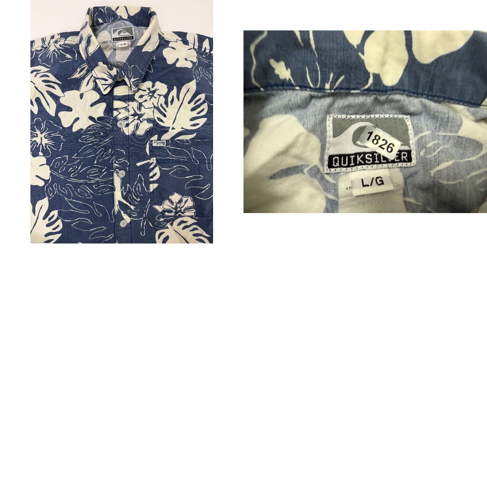 Quiksilver VINTAGE Quiksilver Shirt Men XL Hawaiian Floral Leaf Surf Skate Beach Cotton Blue 90s Size US XL / EU 56 / 4 - 9 Thumbnail