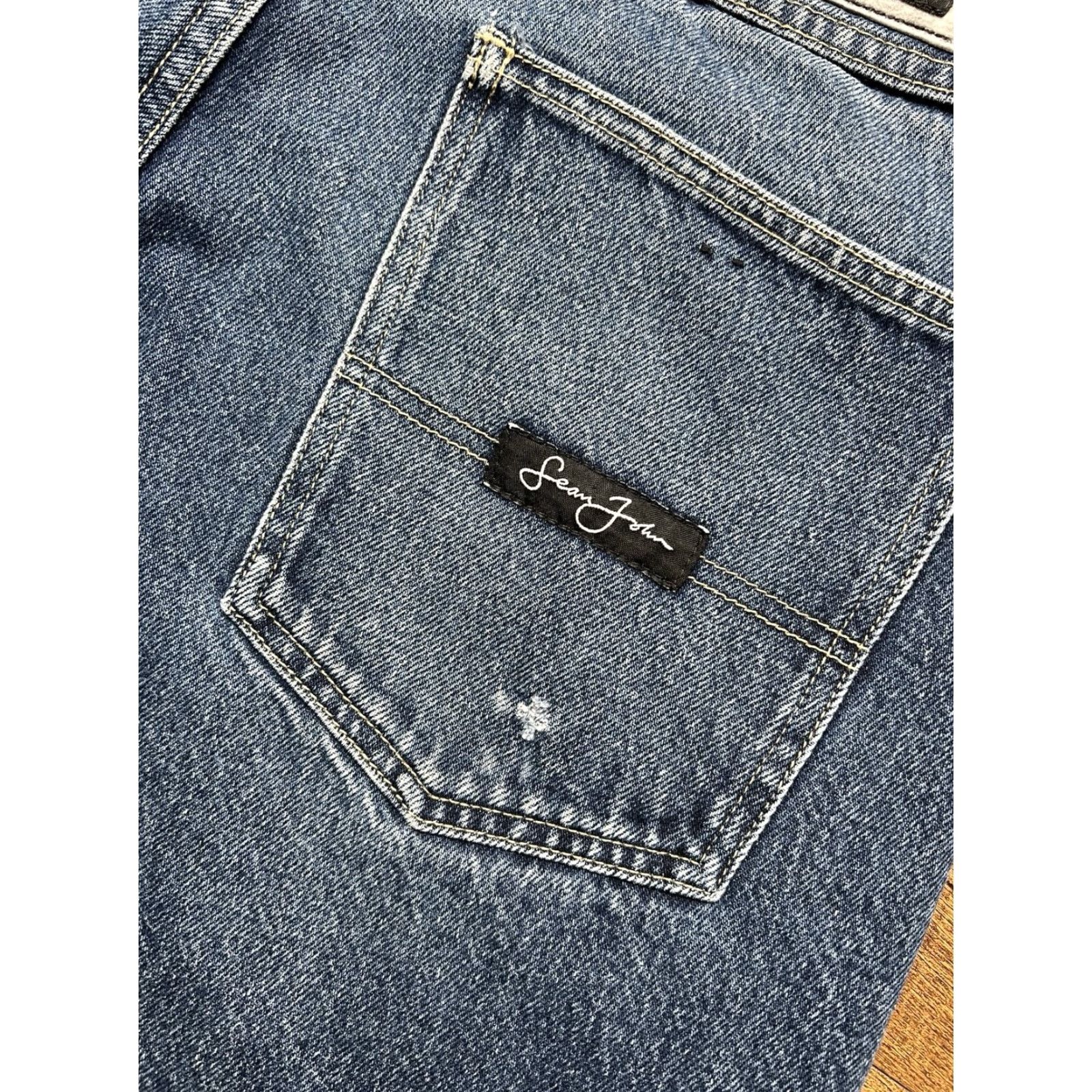 Sean John VINTAGE Sean John Jeans Baggy Wide-Leg 90s Hip Hop Grunge Men 34x31 Blue Cotton Logo Embroidered 5-Pocket United States Mens Size US 34 / EU 50 - 6 Thumbnail