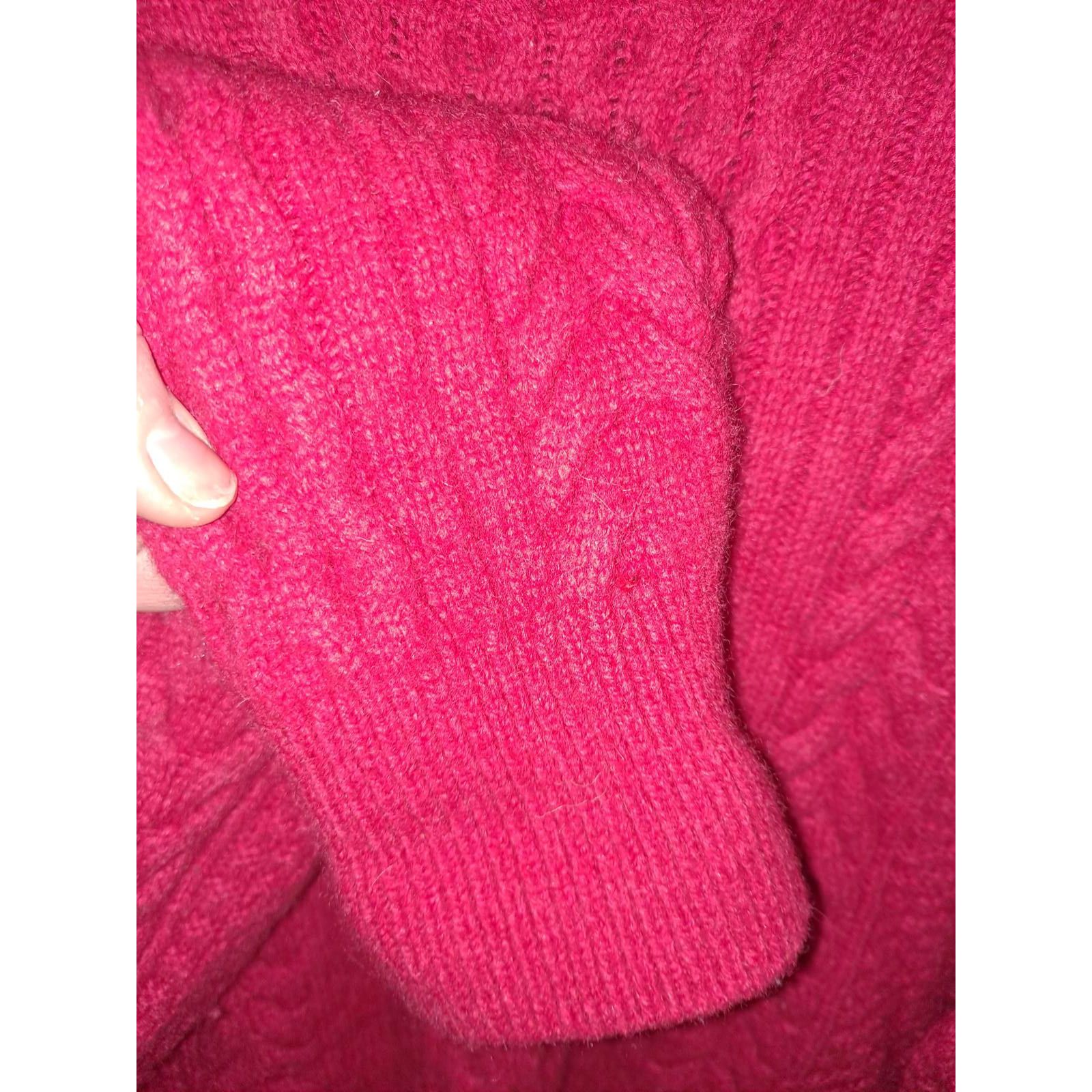 Tommy Hilfiger Tommy Hilfiger Red Cable Knit Crew Neck Wool Blend Sweater S Size US L / EU 52-54 / 3 - 5 Thumbnail