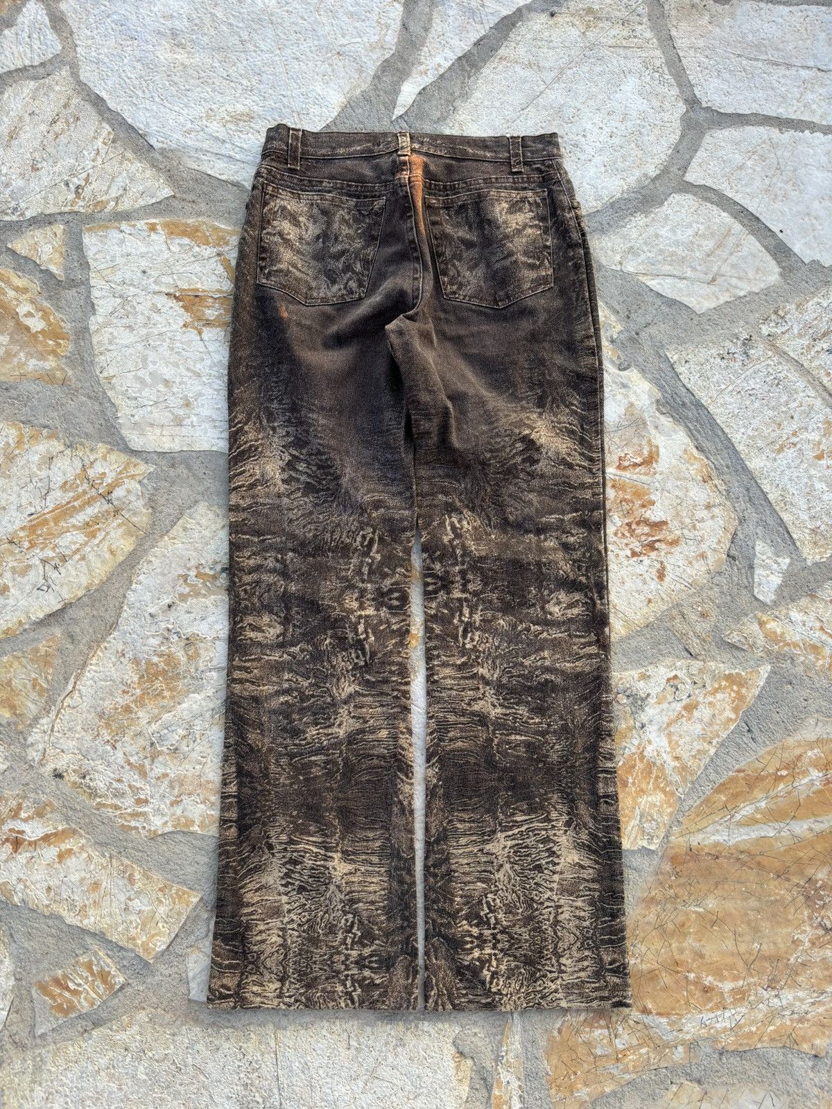 Japanese Brand × Roberto Cavalli 2000s Vintage Japan Wide Leg Y2K Faded Roberto Cavalii Pants Size US 32 / EU 48 - 4 Thumbnail