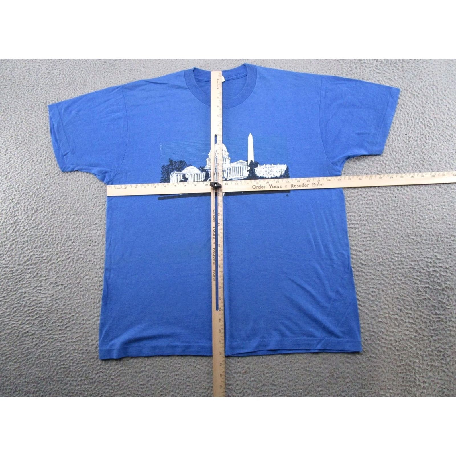 Vintage Washington DC 80s Single Stitch Graphic White House Shirt Mens Size 2XL T-Shirt Blue Cotton Screen Stars Vintage Size US XXL / EU 58 / 5 - 4 Thumbnail