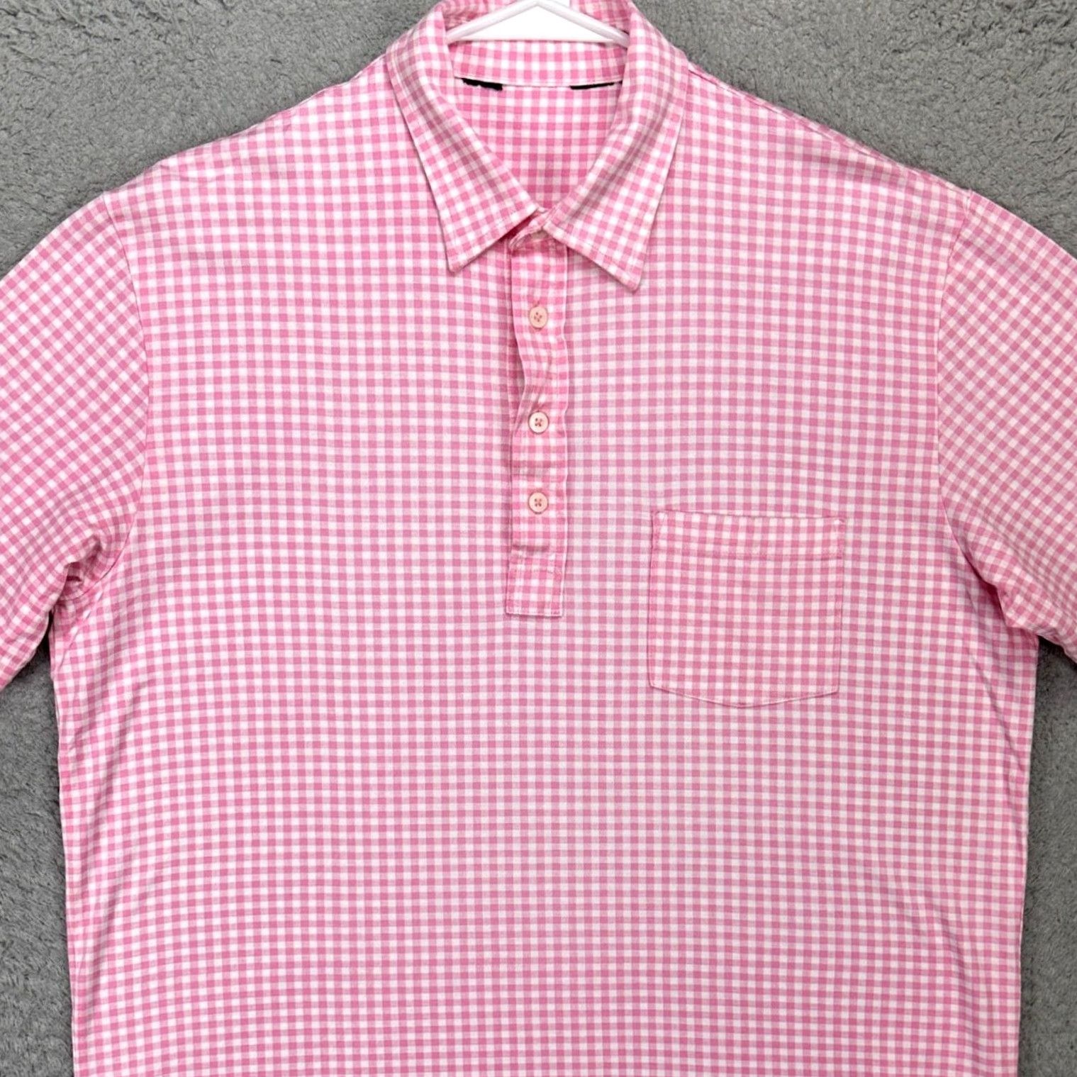 Polo Ralph Lauren Ralph Lauren Polo Golf Shirt Mens Medium Pink Check Rugby Short Sleeve Pocket Size US M / EU 48-50 / 2 - 2 Thumbnail