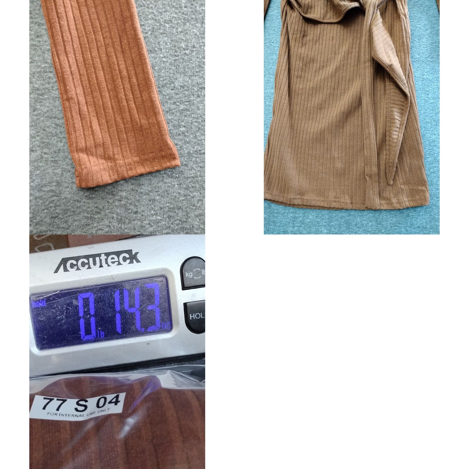 Vintage Prettywear Women's Ribbed Long Sleeve Mini Dress Light Brown Dress, V-Neck, Tie, Short, Blended Fabric, Casual, Party, M, Brown, Womens Size M / US 6-8 / IT 42-44 - 8 Thumbnail