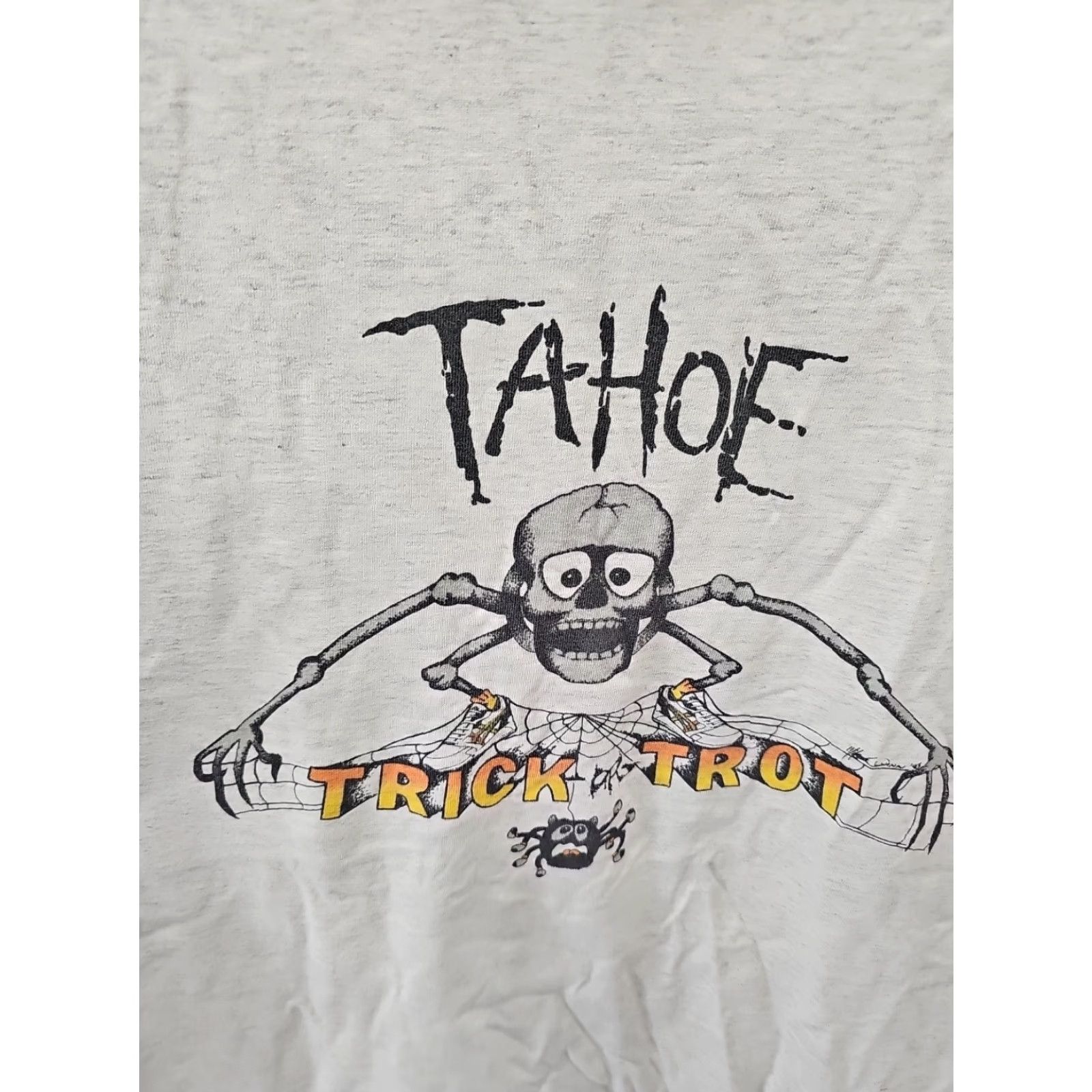 Asics VINTAGE Asics Tahoe Trick Or Trot Halloween Fall Shirt XL Mens Gray 1990s Graphic Tee Size US XL / EU 56 / 4 - 4 Thumbnail