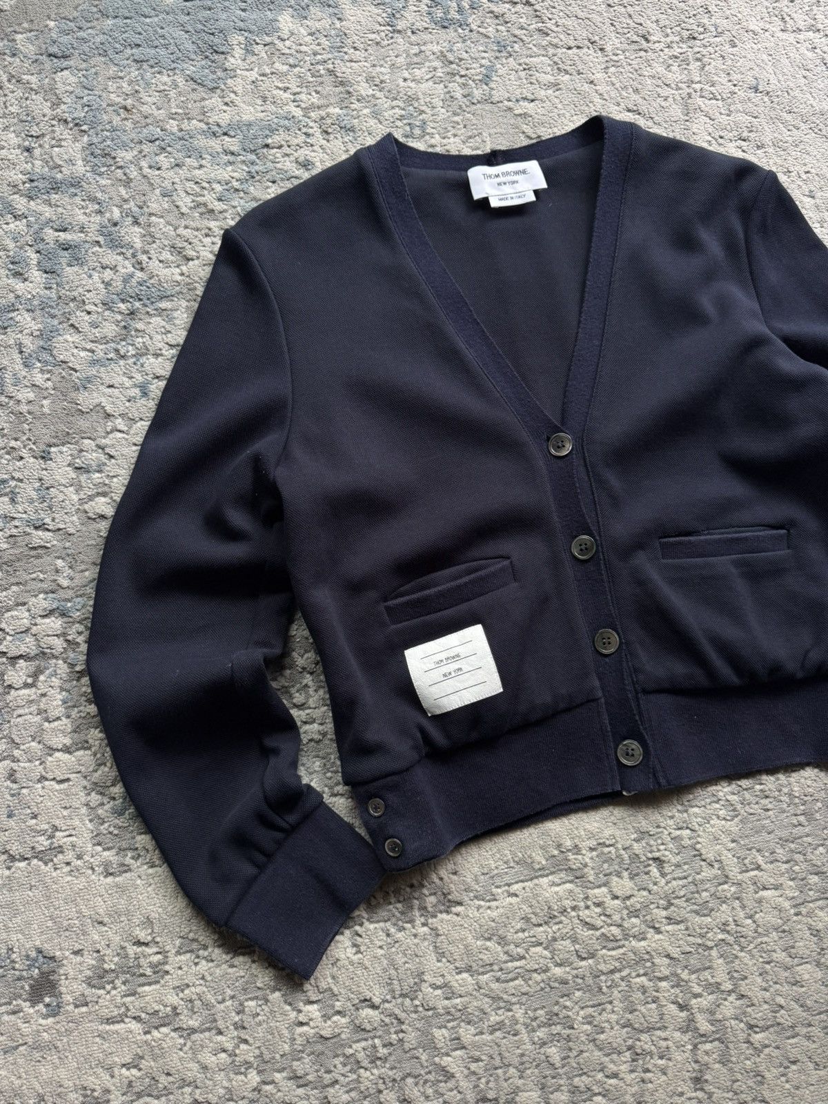 Thom Browne Thom Browne Womens Cotton Navy Cardigan Size 3 Made in Italy Size M / US 6-8 / IT 42-44 - 3 Thumbnail