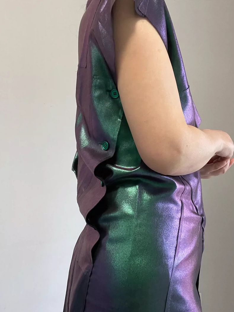 Issey Miyake Issey Miyake size:2 Blue and green main line evening dress Size M / US 6-8 / IT 42-44 - 4 Thumbnail