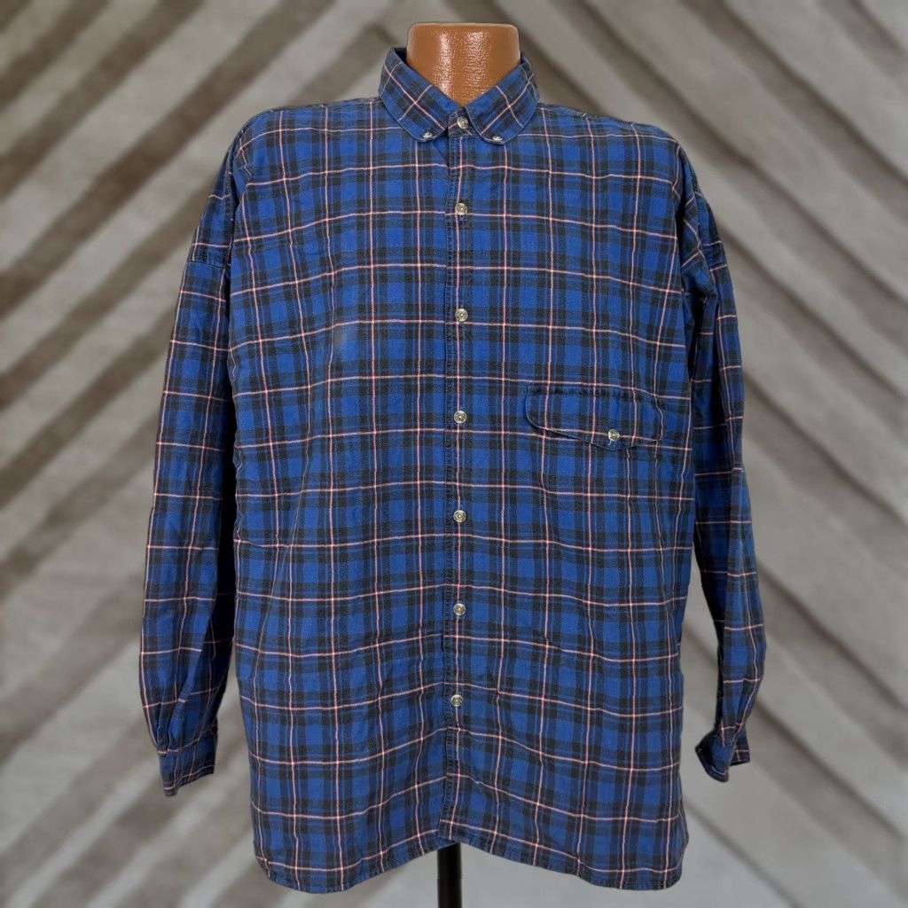 Vintage VINTAGE World Island Shirt Mens L Blue Plaid Heavyweight Oversized 90s Pipe Dreams? Size US L / EU 52-54 / 3 - 1 Thumbnail
