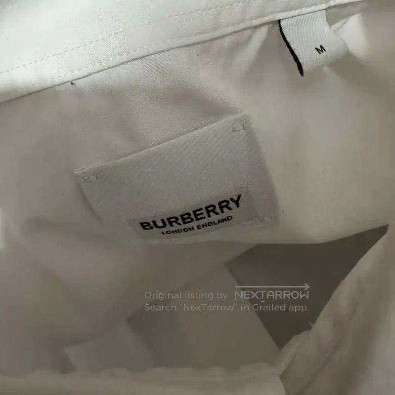 Burberry Burberry White Cotton Embroidered Logo Shirt. Size US M / EU 48-50 / 2 - 4 Thumbnail