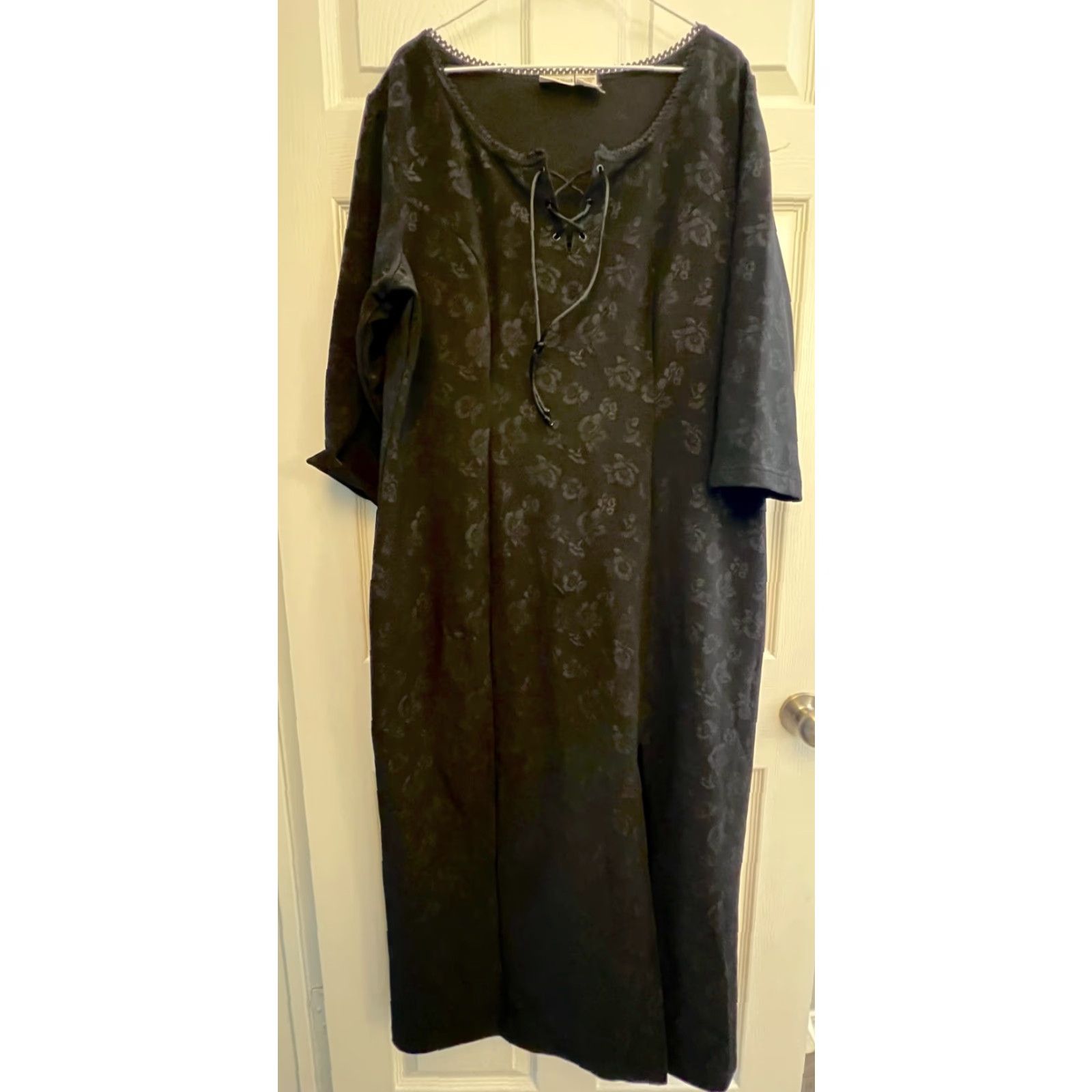 black witchy dresses Dress in Velvet (Made to Order)  Spacedust Fabric Content Newport News Lace-Up Maxi Dress