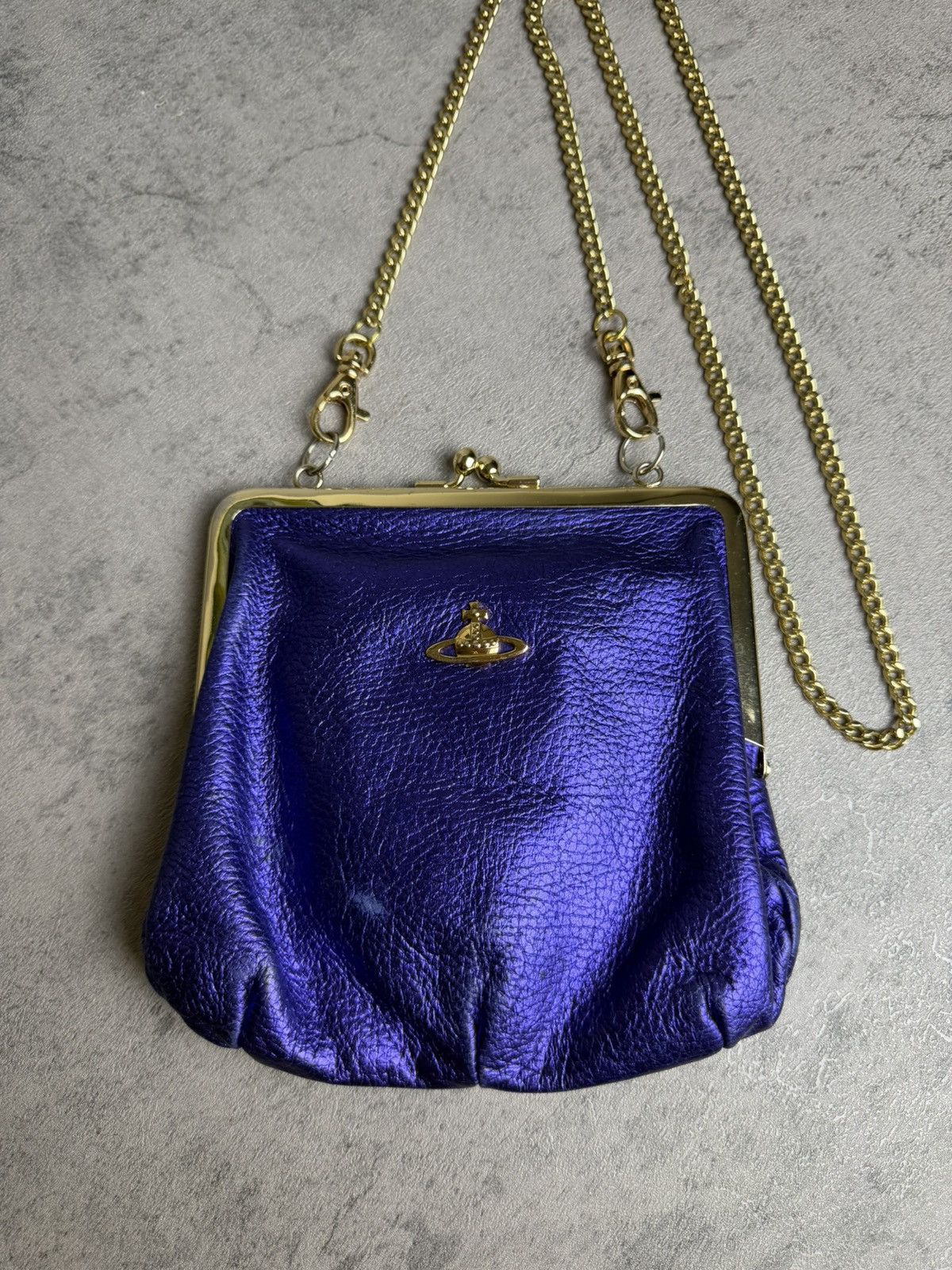Vivienne Westwood VIVIENNE WESTWOOD - KISS LOCK GOLD CHAIN SLING BAG Size ONE SIZE - 2 Thumbnail
