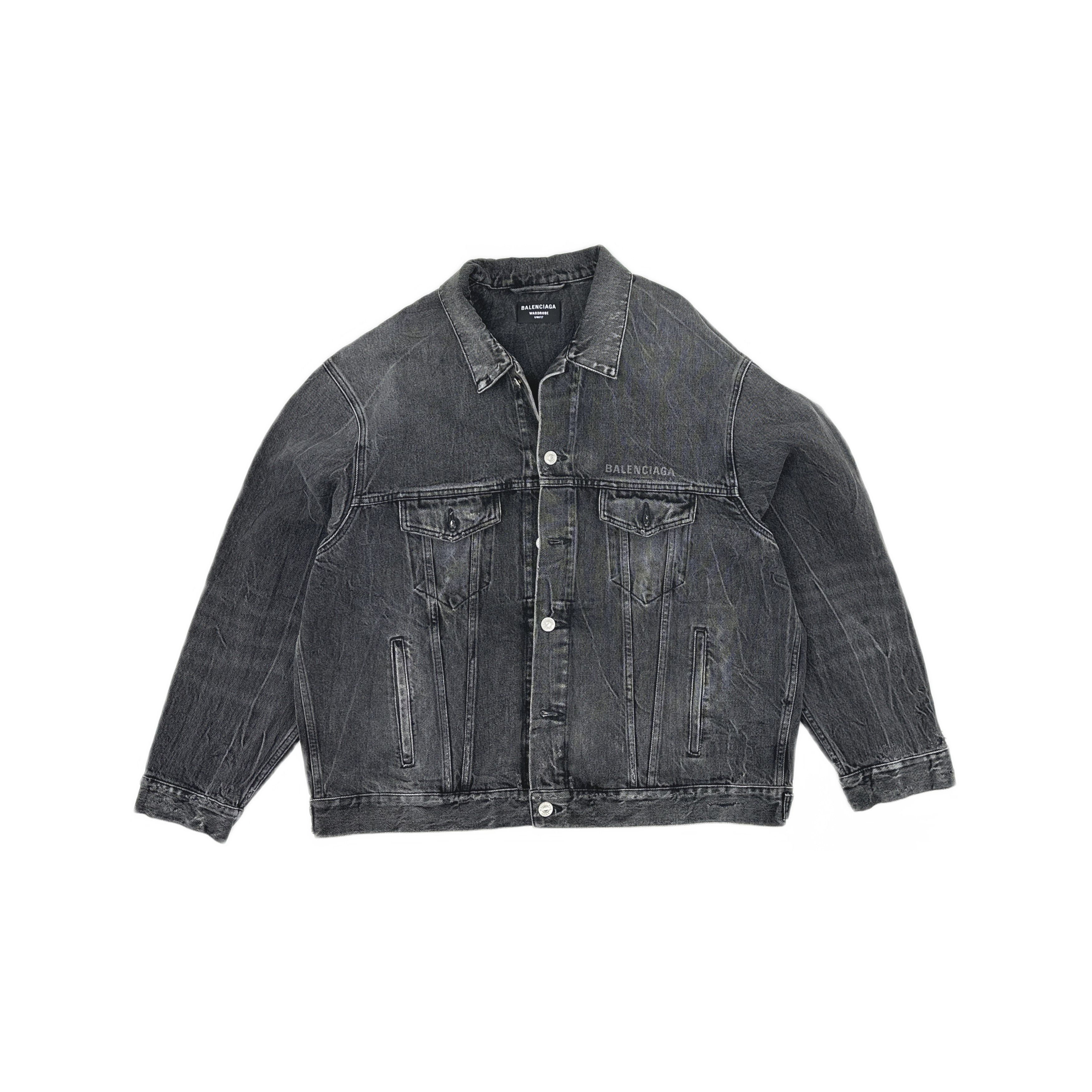 Balenciaga LAST DROP Balenciaga Washed Black Vintage Denim Track