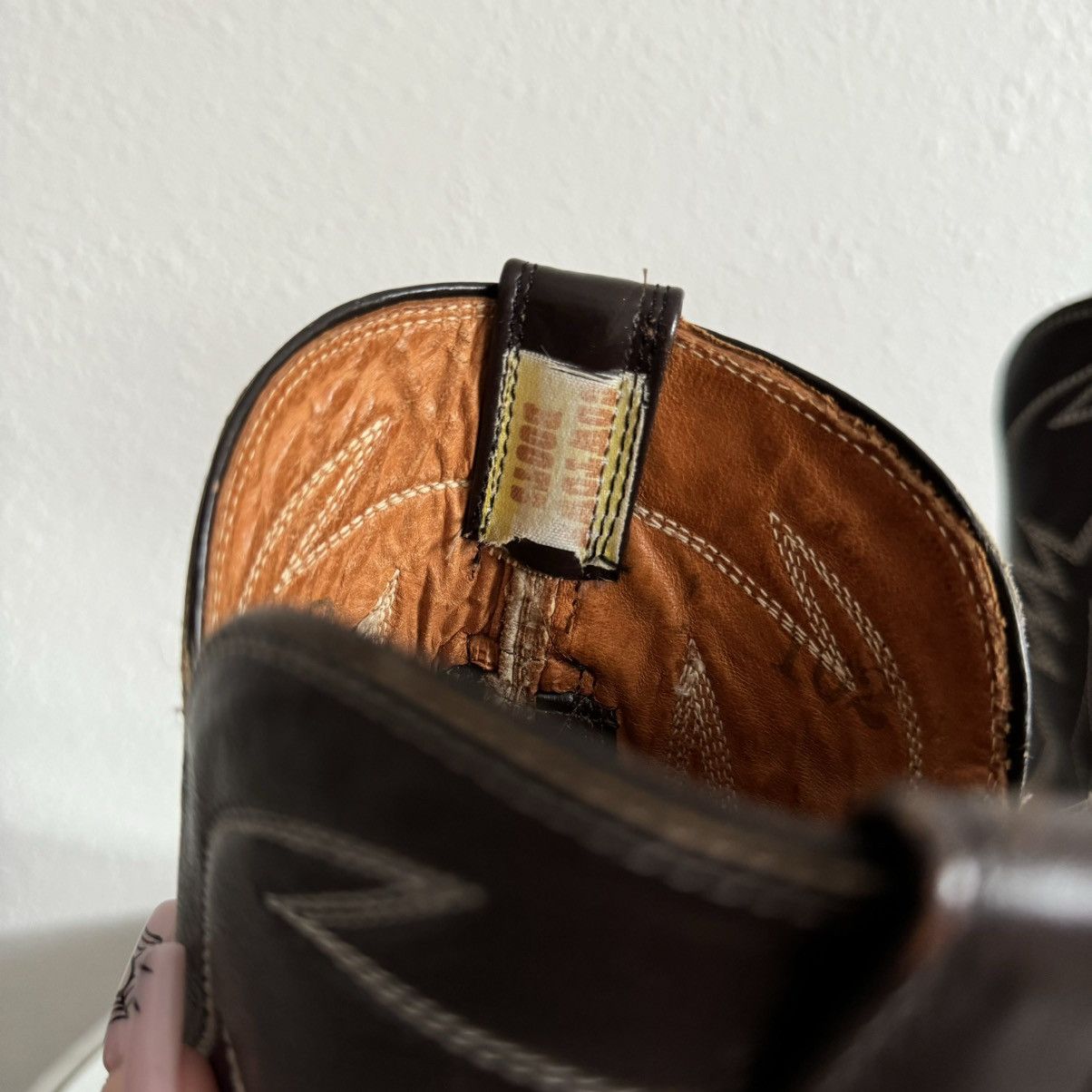 Vintage Vintage Brown Tan Leather Western Wingtip Cowboy Boots Size US 7.5 / IT 37.5 - 17 Thumbnail