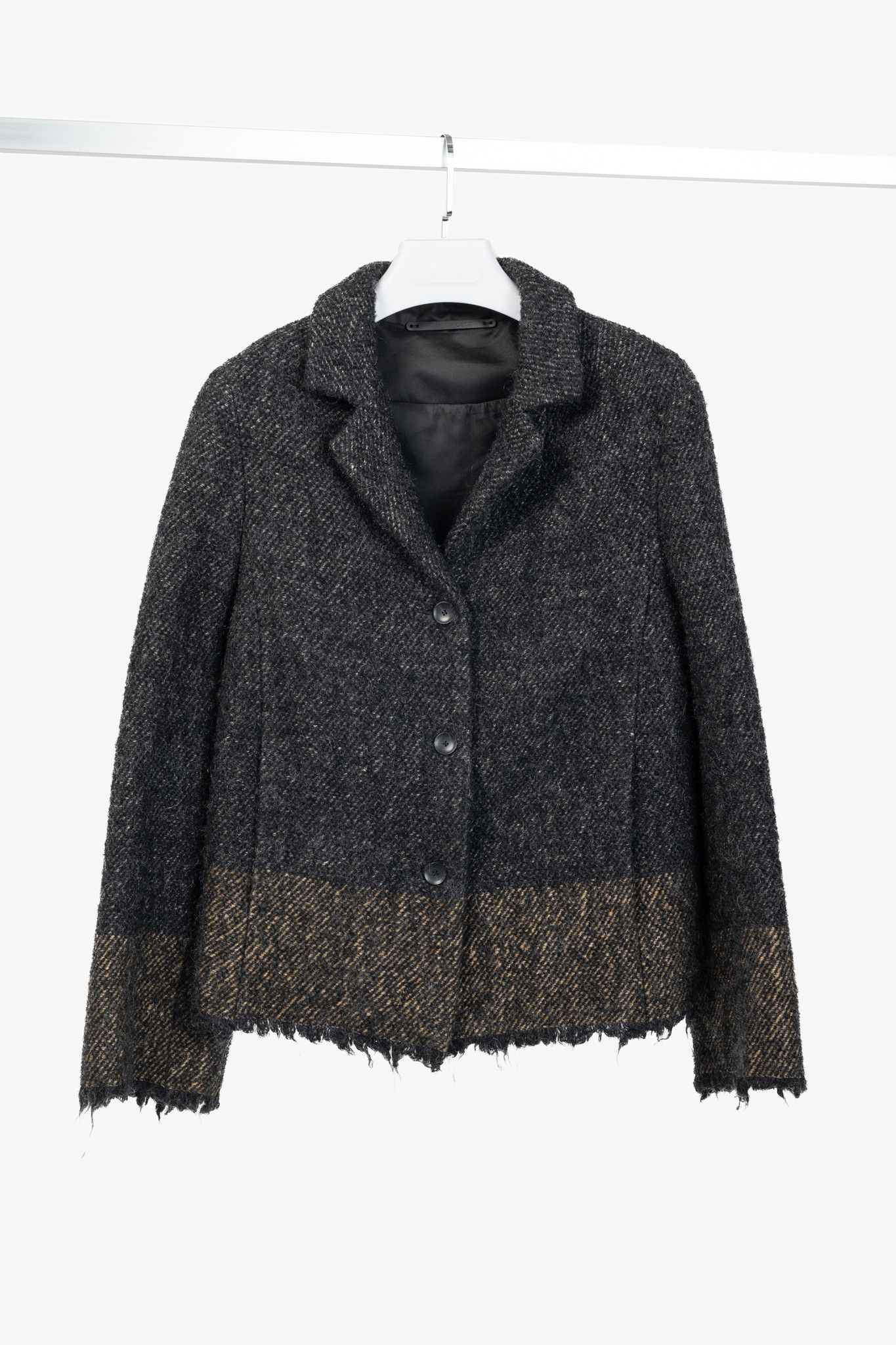 Annette Gortz Annette Gortz AW/16 Mona Wool-Blend Frayed-Hem Jacket Size M / US 6-8 / IT 42-44 - 1 Thumbnail