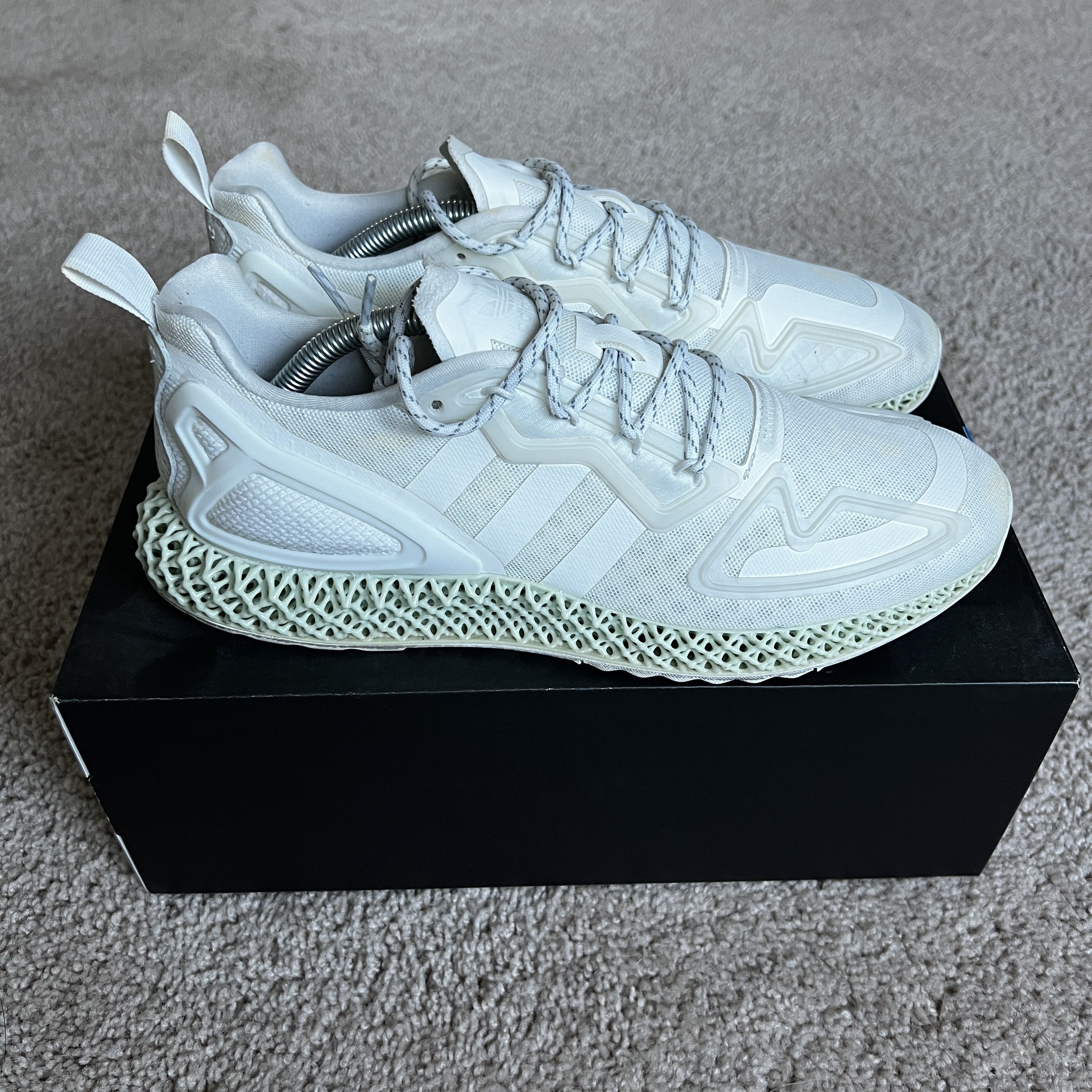 Adidas Adidas ZX 2K 4D White / Green Size US 9 / EU 42 - 4 Thumbnail