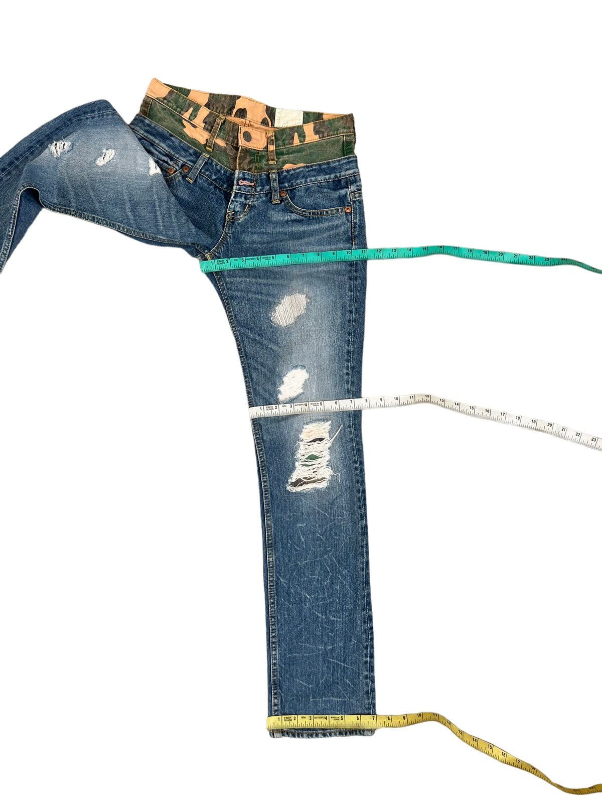 Vintage Antgauge Japan Double Waist Rips Distressed Denim Size US 29 - 4 Thumbnail