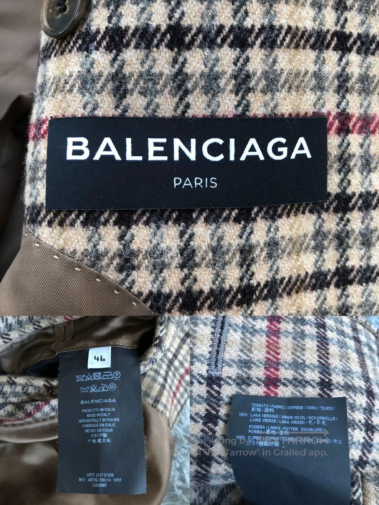 Balenciaga Balenciaga 17FW Houndstooth Wool Coat. Size US S / EU 44-46 / 1 - 8 Thumbnail