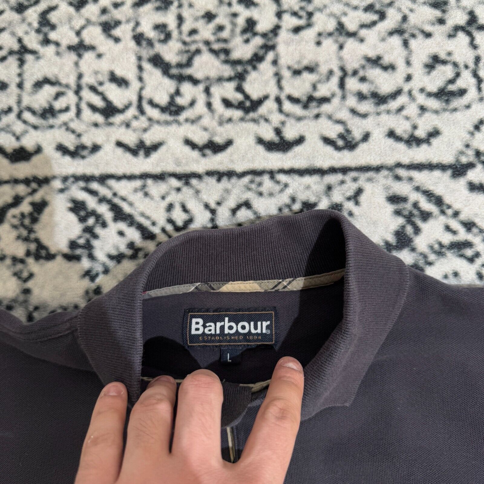 Barbour × Vintage Vintage Barbour Unisex Navy Cotton Polo Shirt Size L Y2K 90s Size US L / EU 52-54 / 3 - 6 Thumbnail
