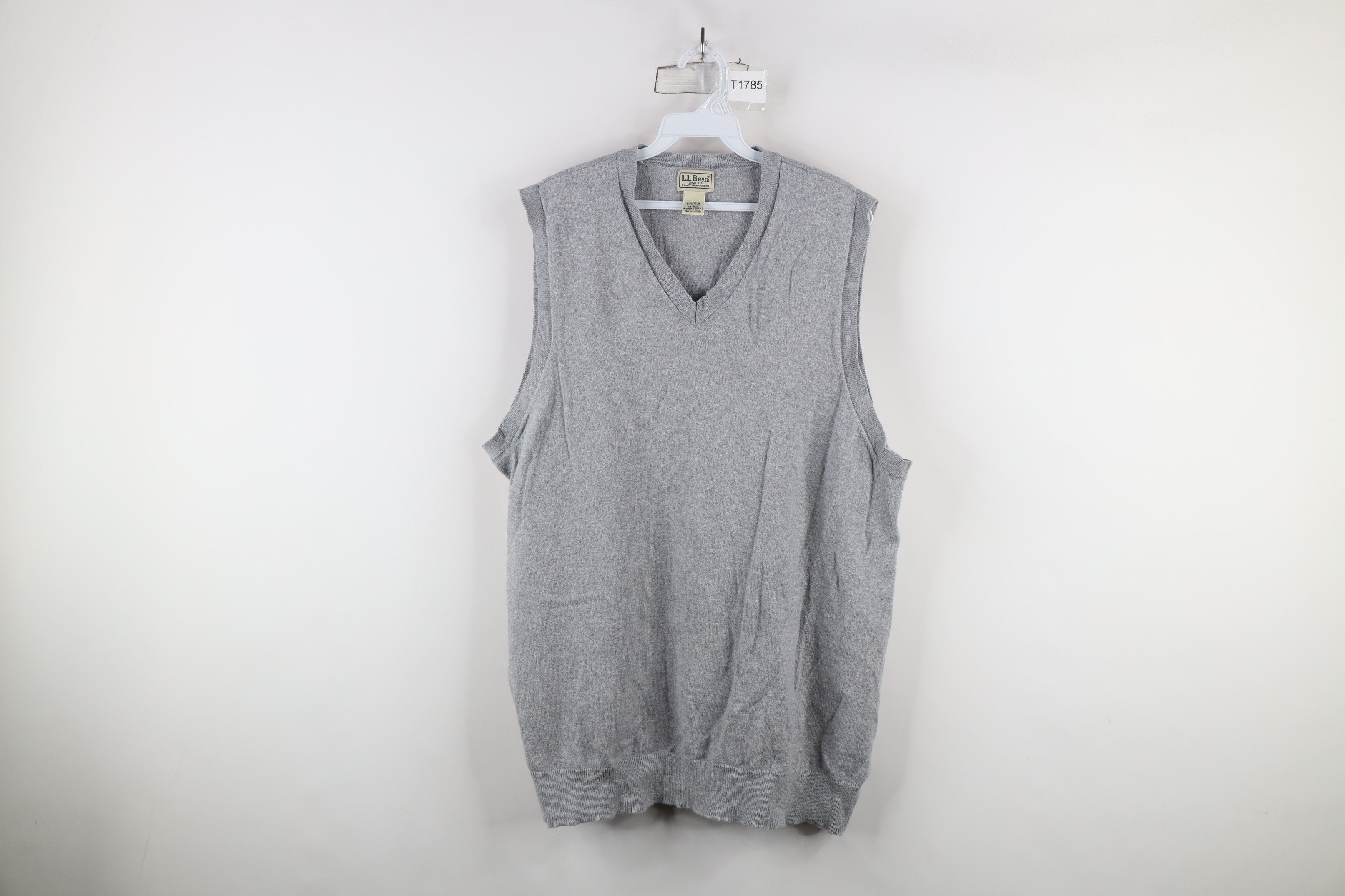 L.L. Bean × Vintage Vintage LL Bean Cashmere Knit V-Neck Sweater Vest Gray Size US XL / EU 56 / 4 - 1 Thumbnail