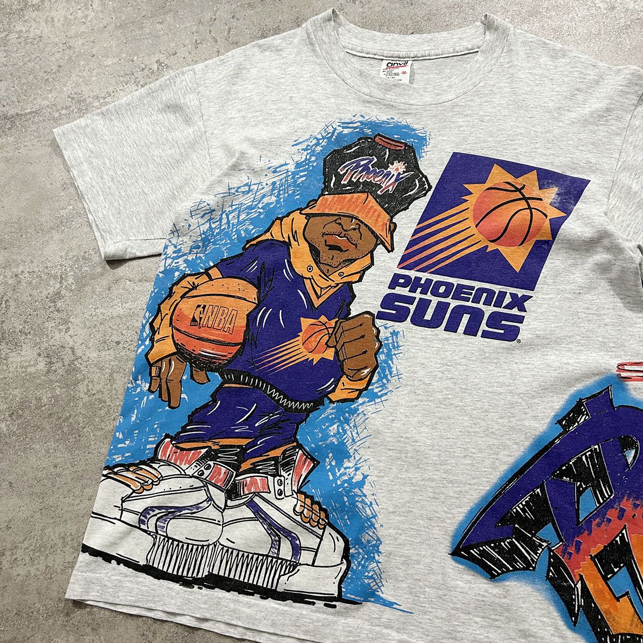 NBA × Vintage VTG 90s NBA PHOENIX SUNS GRAFFITI DOUBLE SIDED T-SHIRT Size US M / EU 48-50 / 2 - 3 Thumbnail