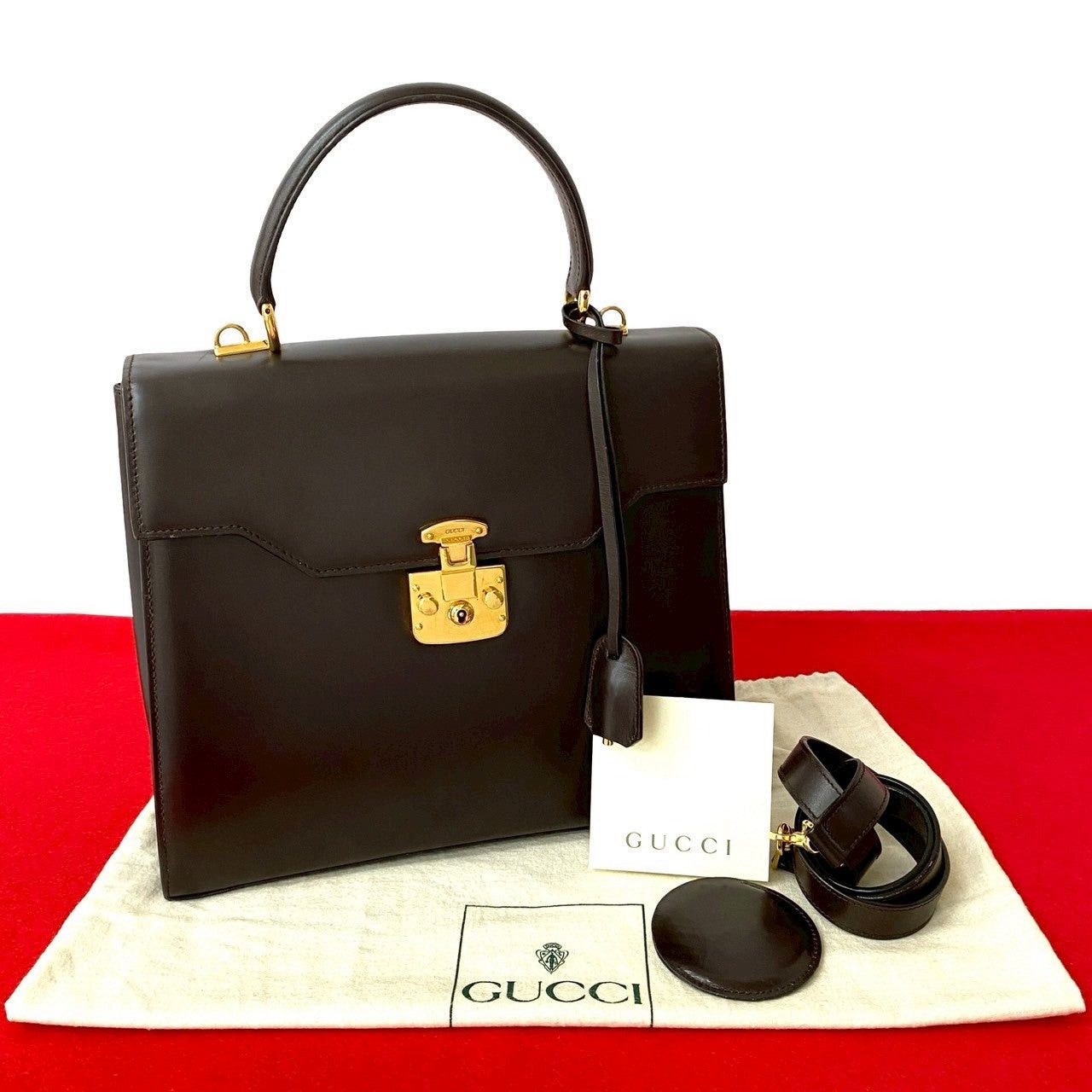 Gucci Shoulder Bag Brown Leather