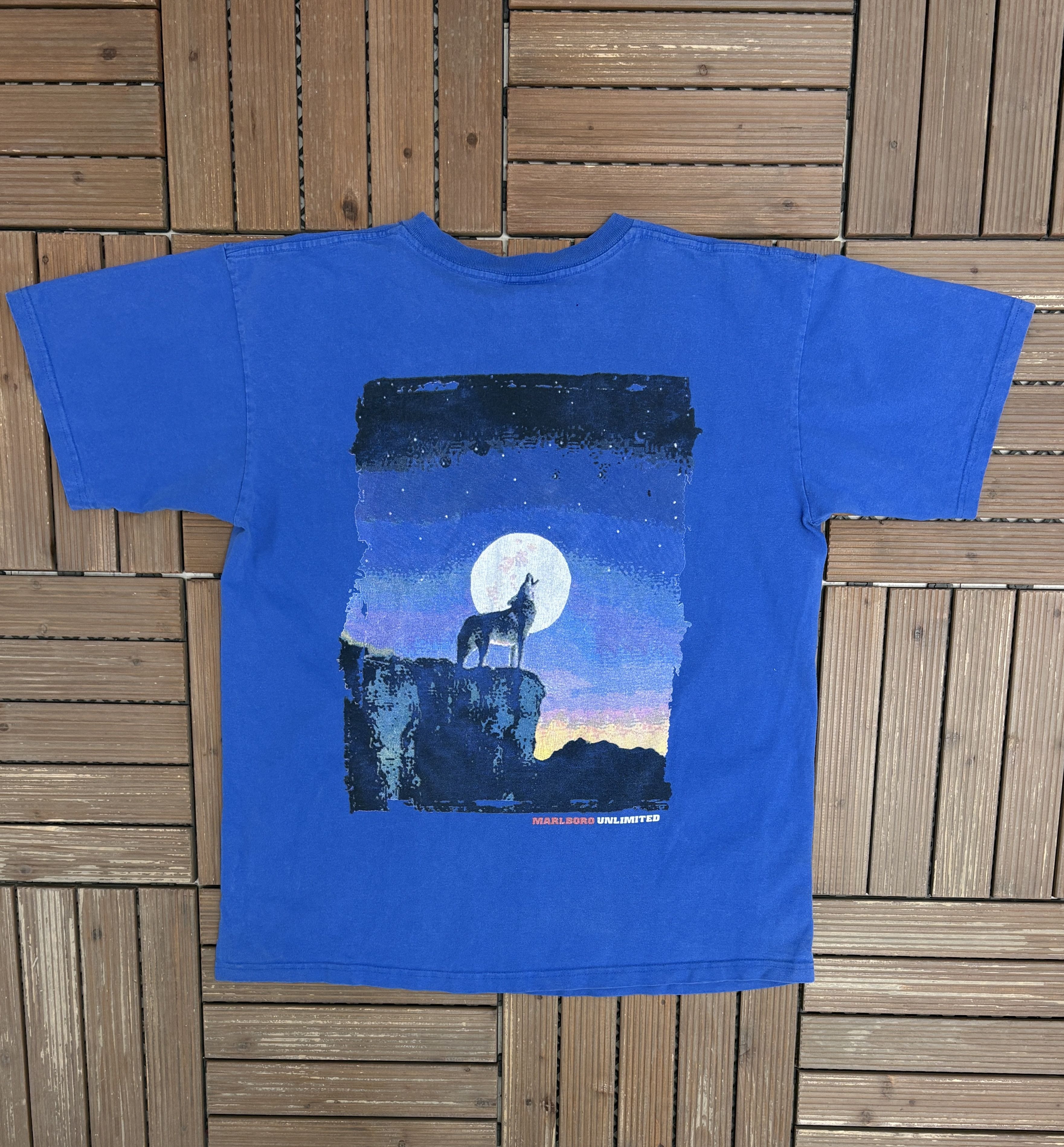 Marlboro Marlboro Unlimited Cigarettes Howling Wolf Vintage Tee Size US XL / EU 56 / 4 - 1 Thumbnail