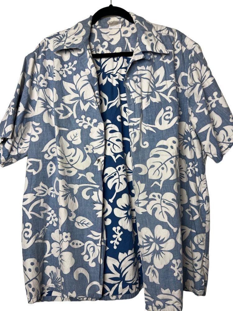 Vintage Vntg 80s Hawaiian Shirt: Barefoot in Paradise Aloha Print Size US L / EU 52-54 / 3 - 1 Thumbnail