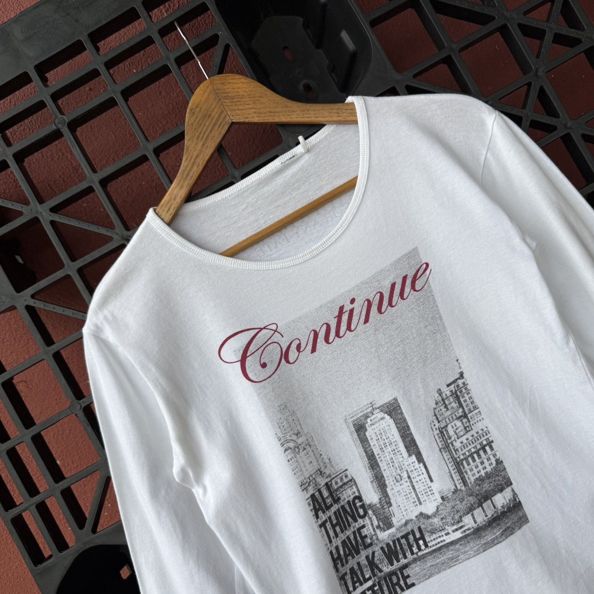 Japanese Brand Vintage Y2K Graphic Tee Continue Wording Nature Size M / US 6-8 / IT 42-44 - 4 Thumbnail
