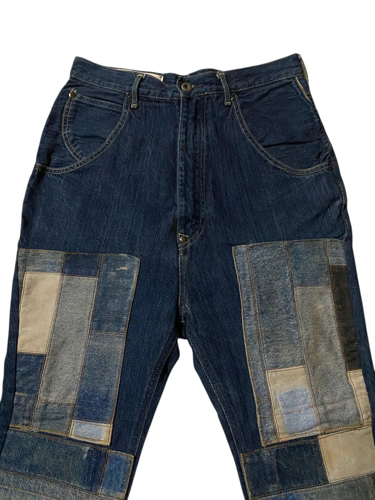 Kapital Kapital No 2 Denim Crop Croth Patchwork Buckle Back Denim Size US 29 - 2 Thumbnail