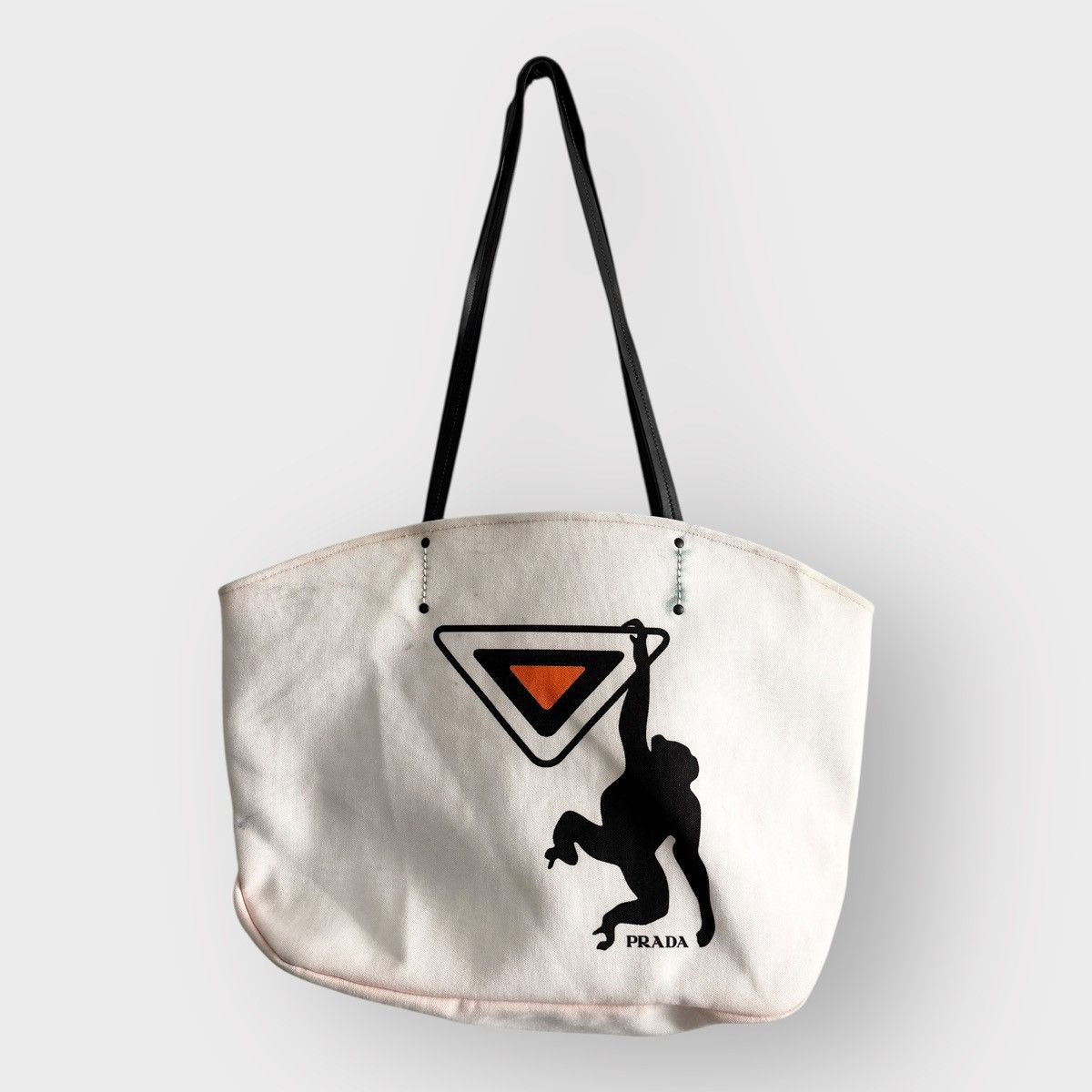 Prada STEAL! 2018 Prada Canapa Monkey-Print Tote Bag Size ONE SIZE - 2 Thumbnail