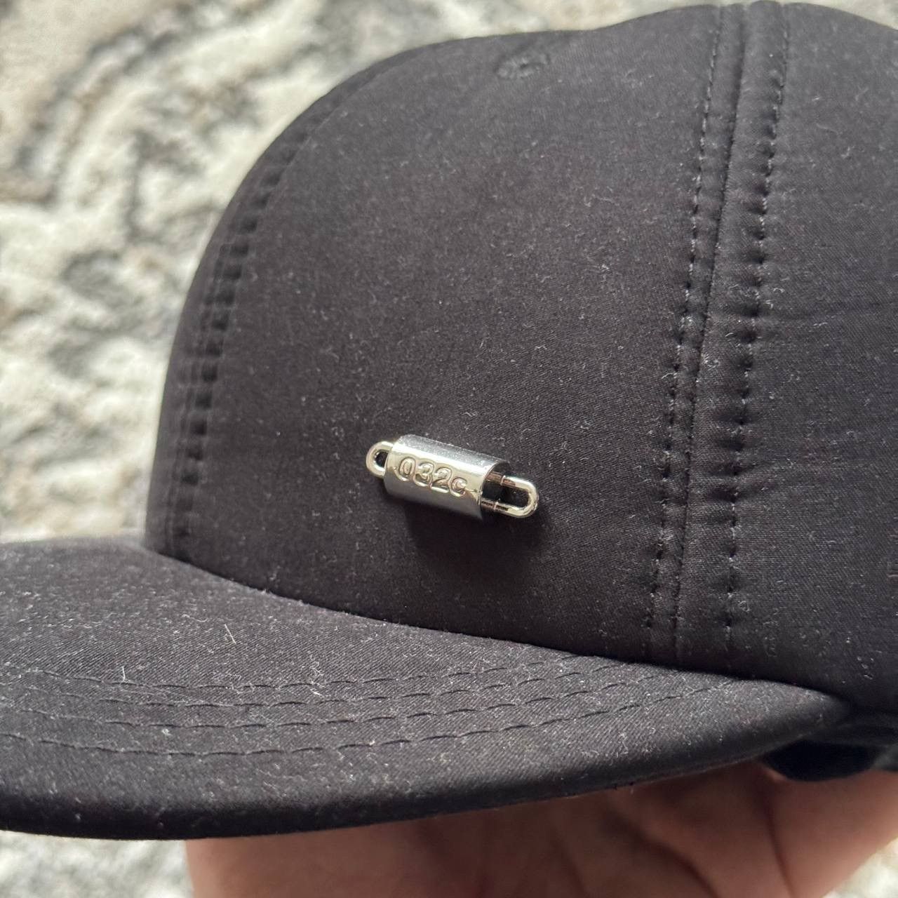 032c 032c Workshop Padded Black Metallic 6 Panel Logo Cap Hat Size ONE SIZE - 6 Thumbnail