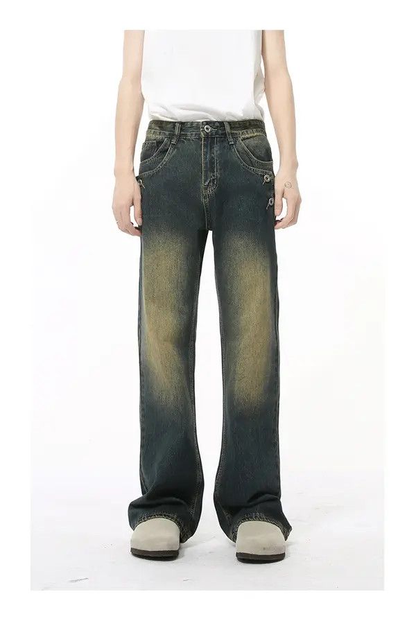 Japanese Brand Vintage cleanfit button design flared washed jeans Size US 32 / EU 48 - 1 Thumbnail