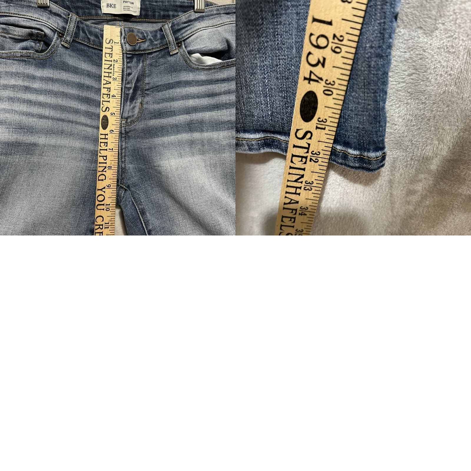 BKE BKE Payton Universal Fit Mid Rise Tailor Bootcut Jeans Men 27 Blue Regular Cotton Denim 5-Pocket Machine Washable Vintage: No Size US 27 - 8 Thumbnail