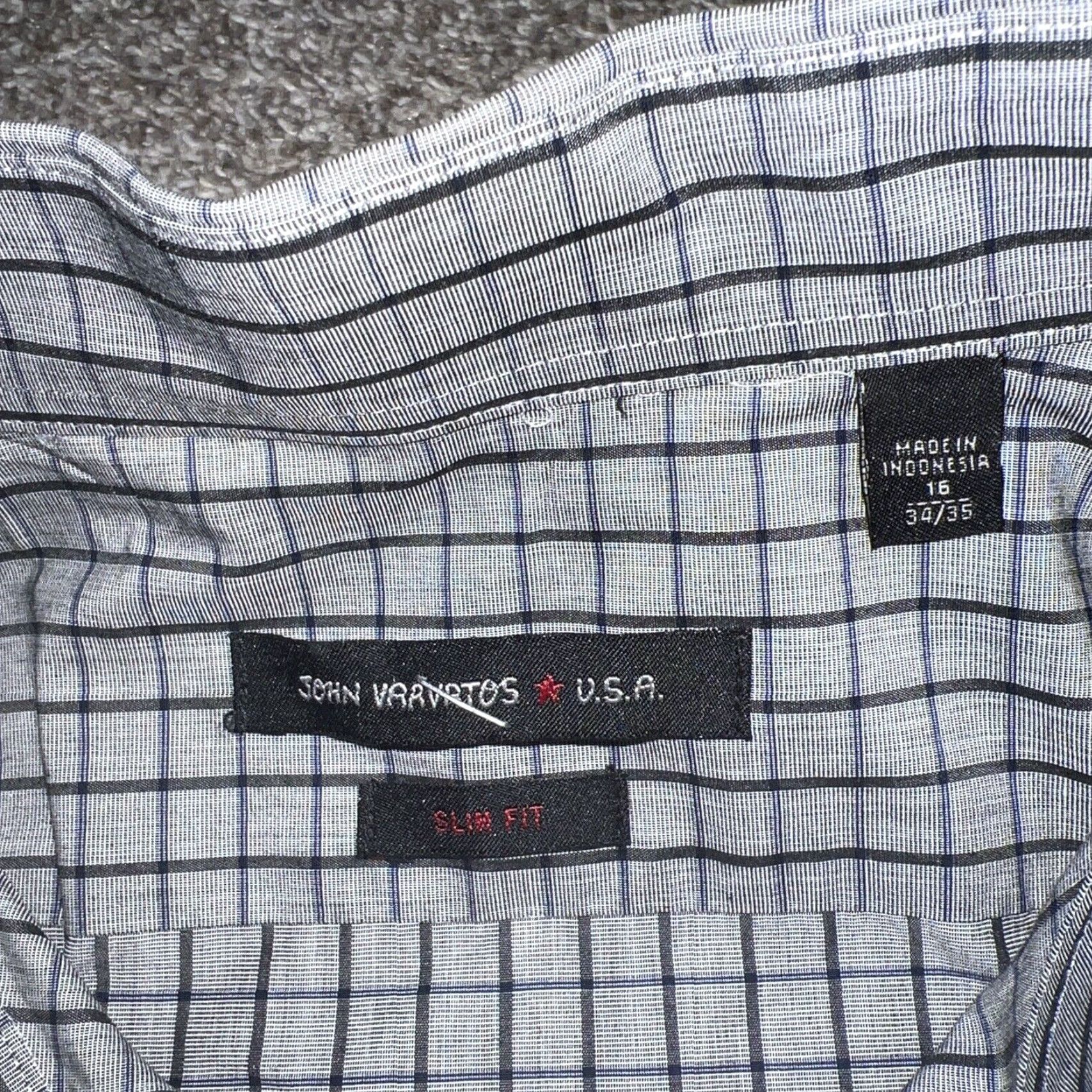 John Varvatos John Varvatos Shirt Size 16 Gray Button Down Slim Fit USA Mens Size US L / EU 52-54 / 3 - 3 Thumbnail