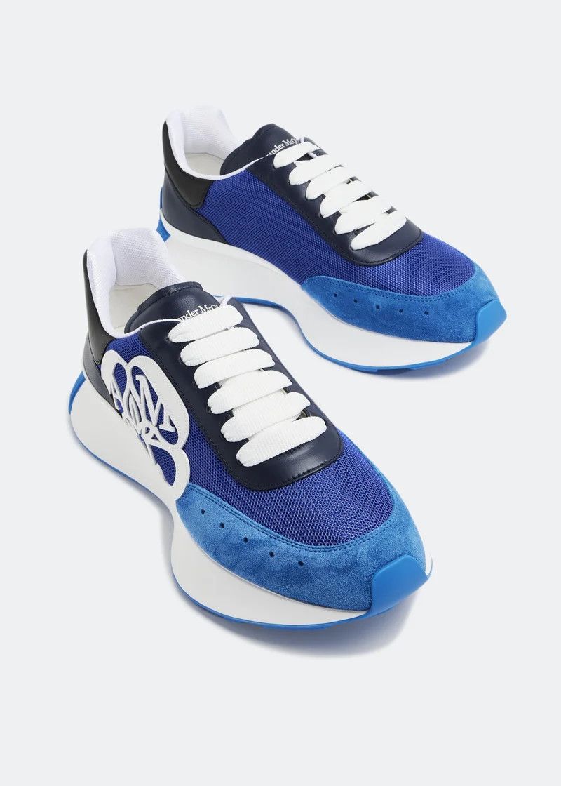 Alexander McQueen o1w1db10725 Sprint Runner in Sky Blue Size US 8 / EU 41 - 4 Thumbnail