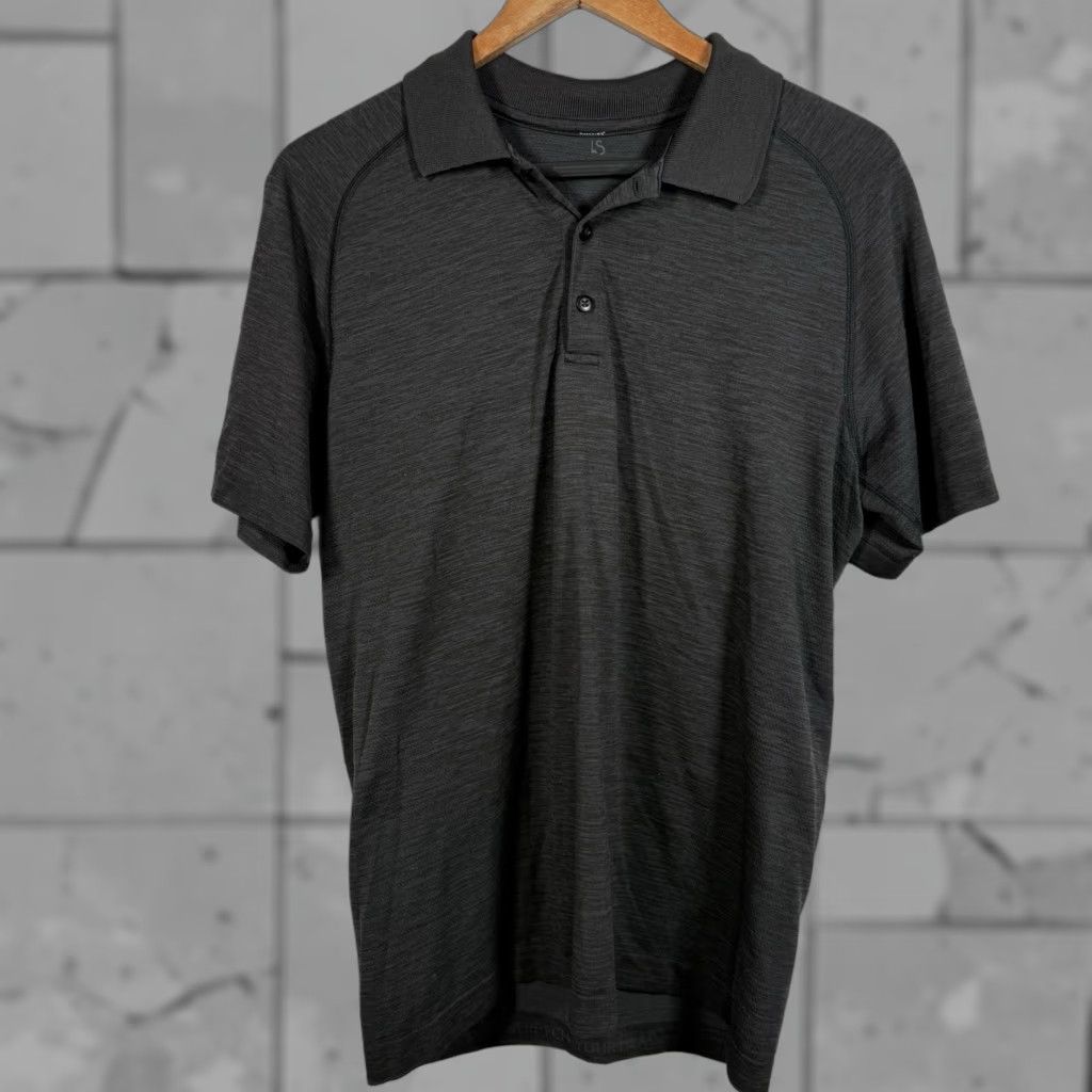 Lululemon Lululemon Dark Gray Athletic Stretchy Polo Shirt Mens Size M Size US M / EU 48-50 / 2 - 1 Thumbnail