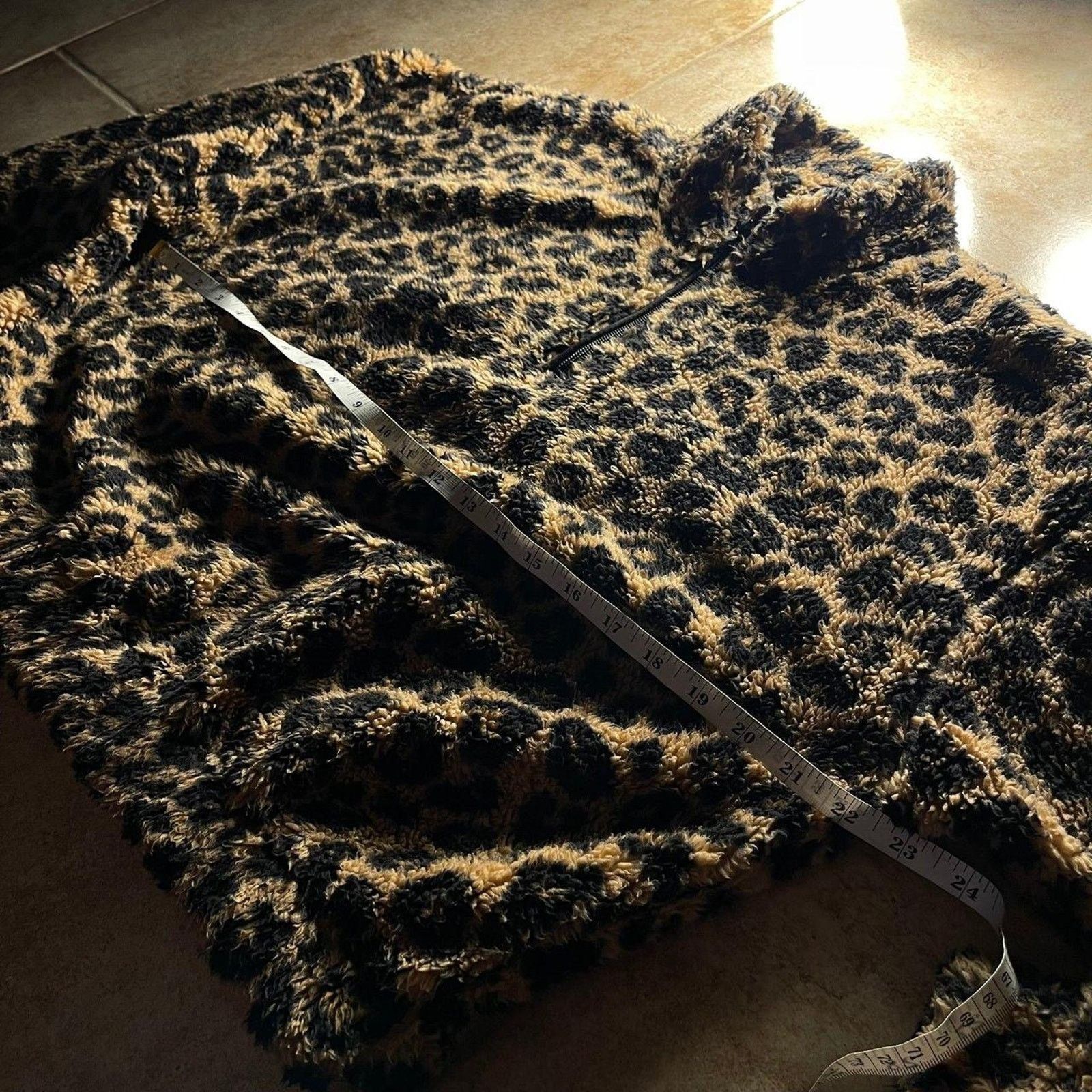 H&M × Vintage Leopard Cheetah Print Women's Fleece Quarter Zip Jacket Size S / US 4 / IT 40 - 7 Thumbnail