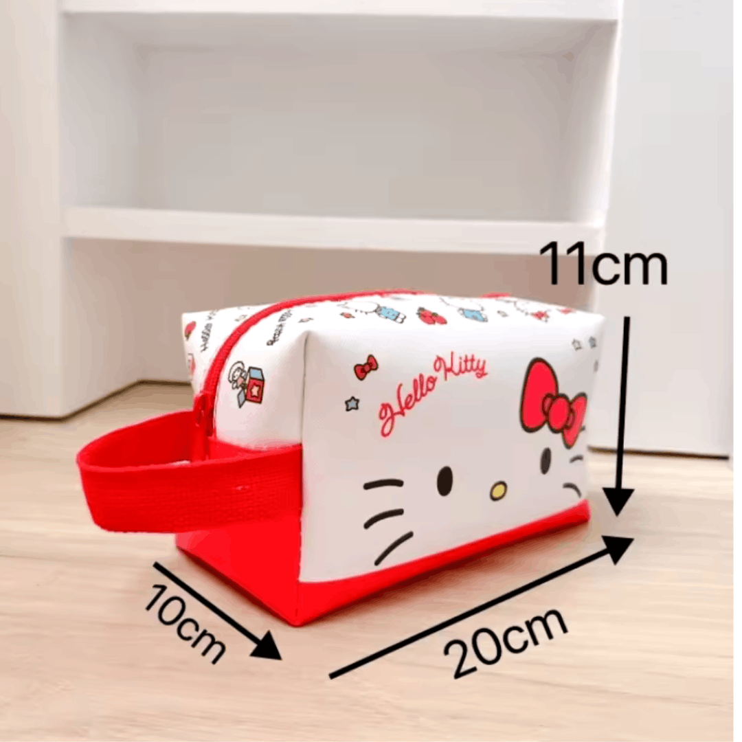 Japanese Brand HELLO KITTY Oxford Waterproof Cosmetic Bag NEW Size ONE SIZE - 2 Thumbnail
