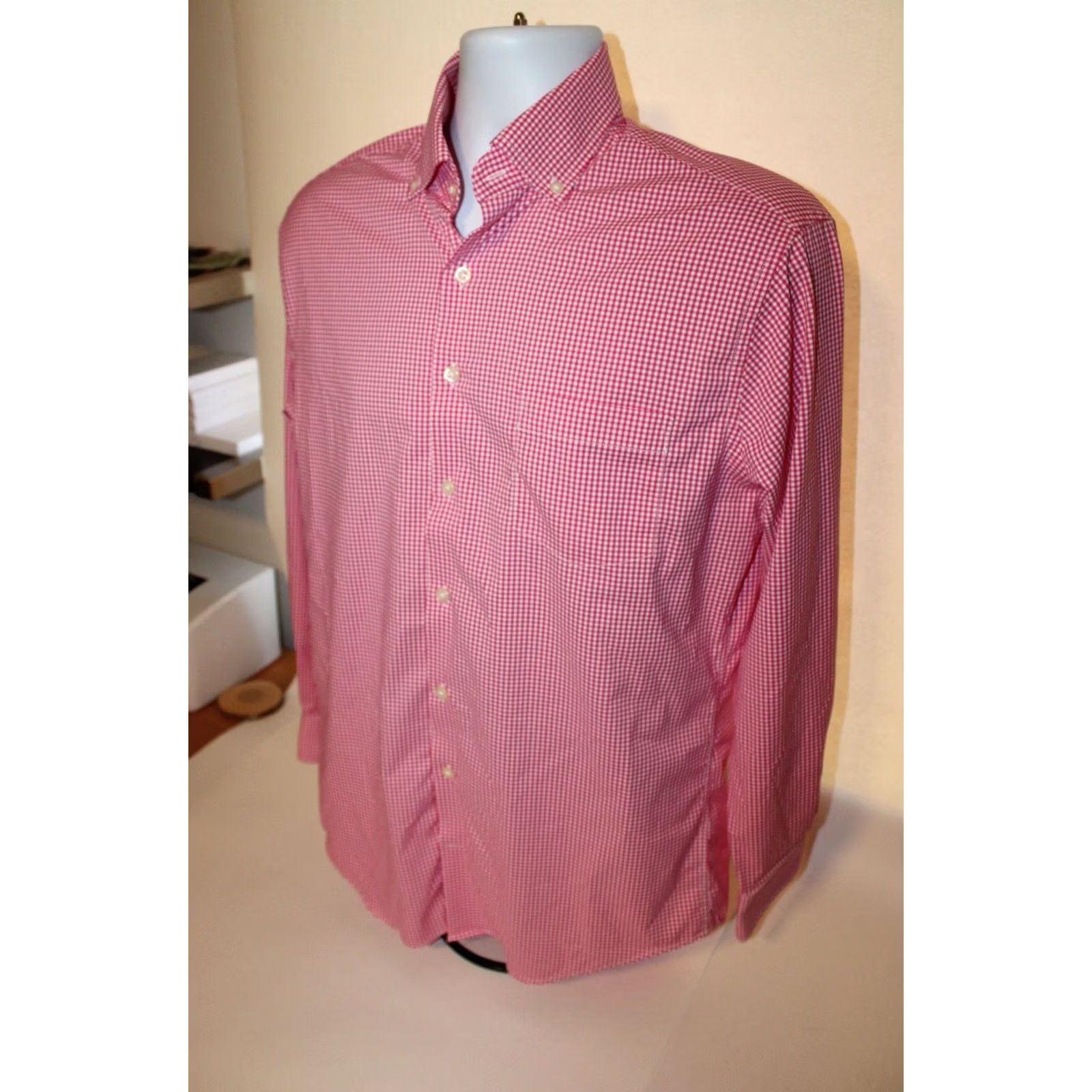 Peter Millar Peter Millar Summer Comfort Long Sleeve Button-Down Shirt Pink Gingham Mens M Size US M / EU 48-50 / 2 - 4 Thumbnail
