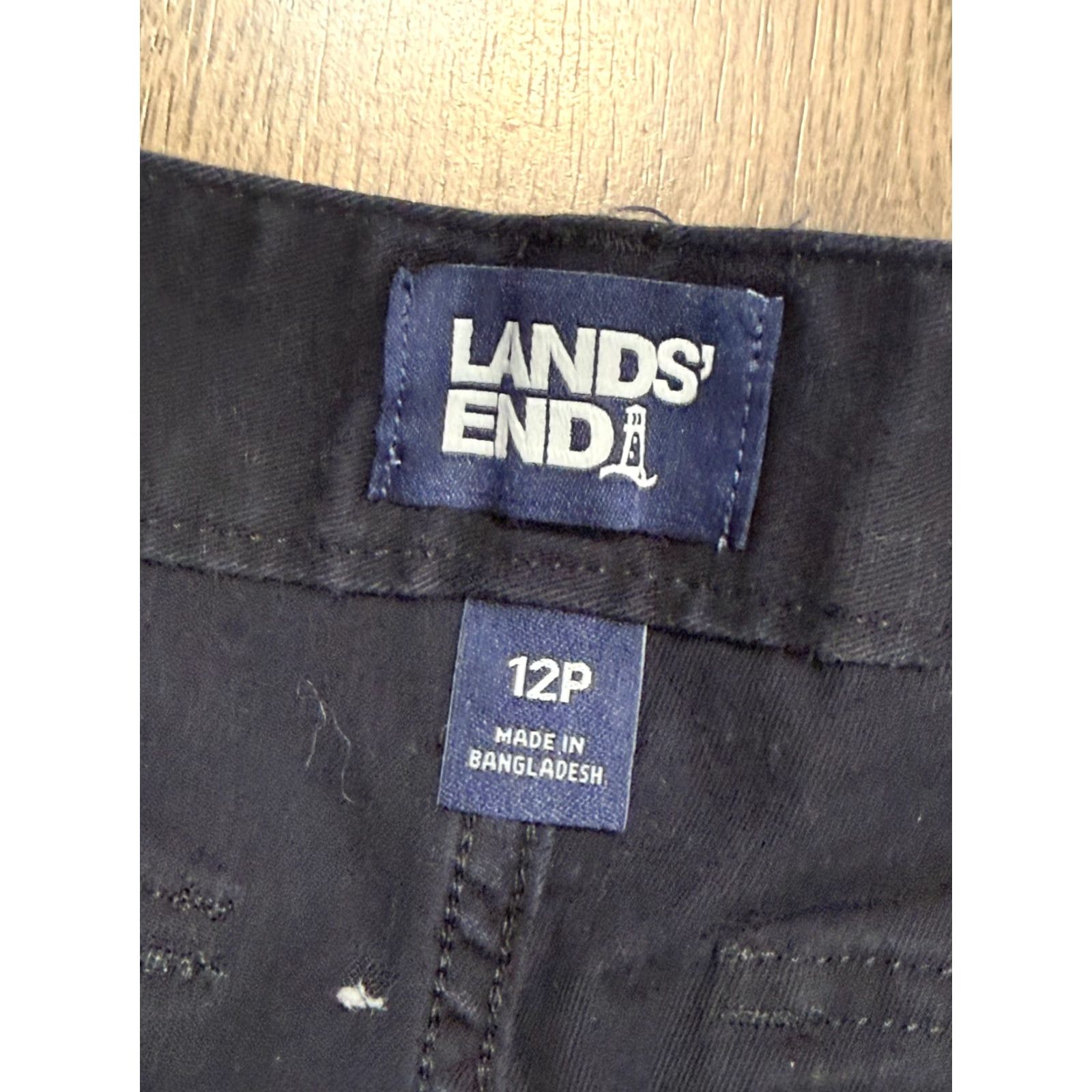 Lands' End Lands' End Pants Women's 12 Petite Navy Blue Denim Straight Leg Pockets Size 34" / US 12 / IT 48 - 5 Thumbnail