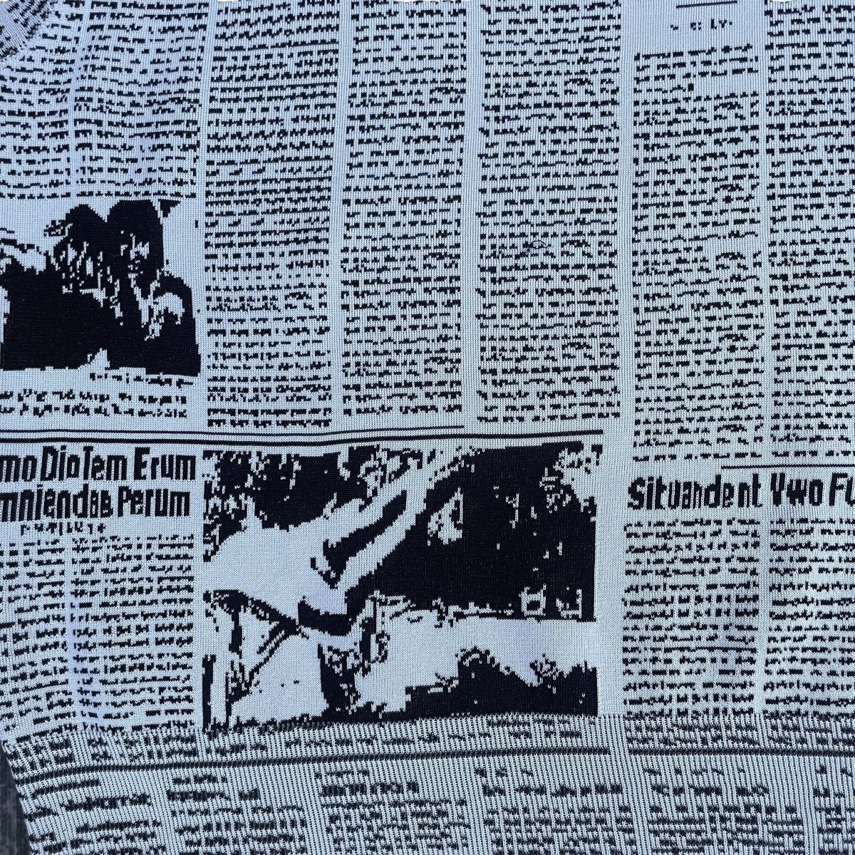 Balenciaga RARE Balenciaga Newspaper Jacquard-Knit Vest Size S / US 4 / IT 40 - 3 Thumbnail