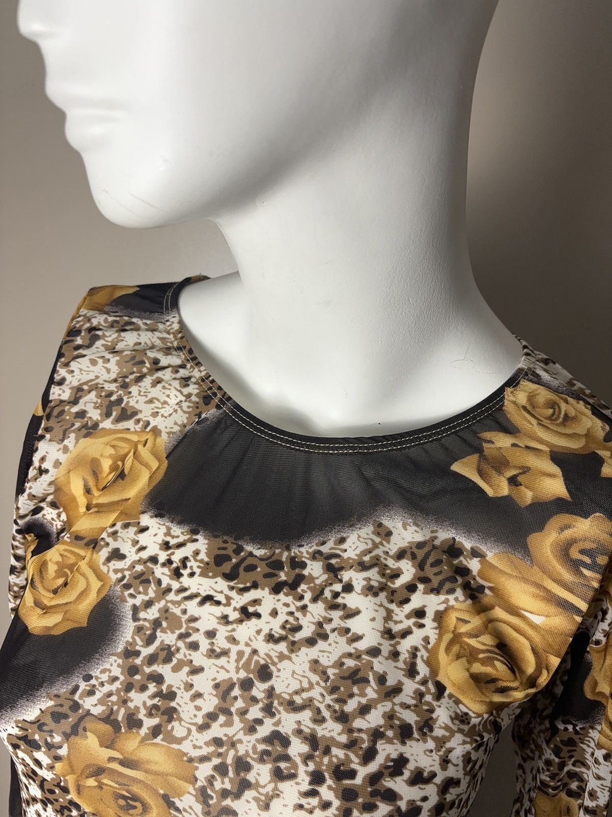 Japanese Brand × Vintage Roses printed mesh long sleeve vintage top Size M / US 6-8 / IT 42-44 - 6 Thumbnail