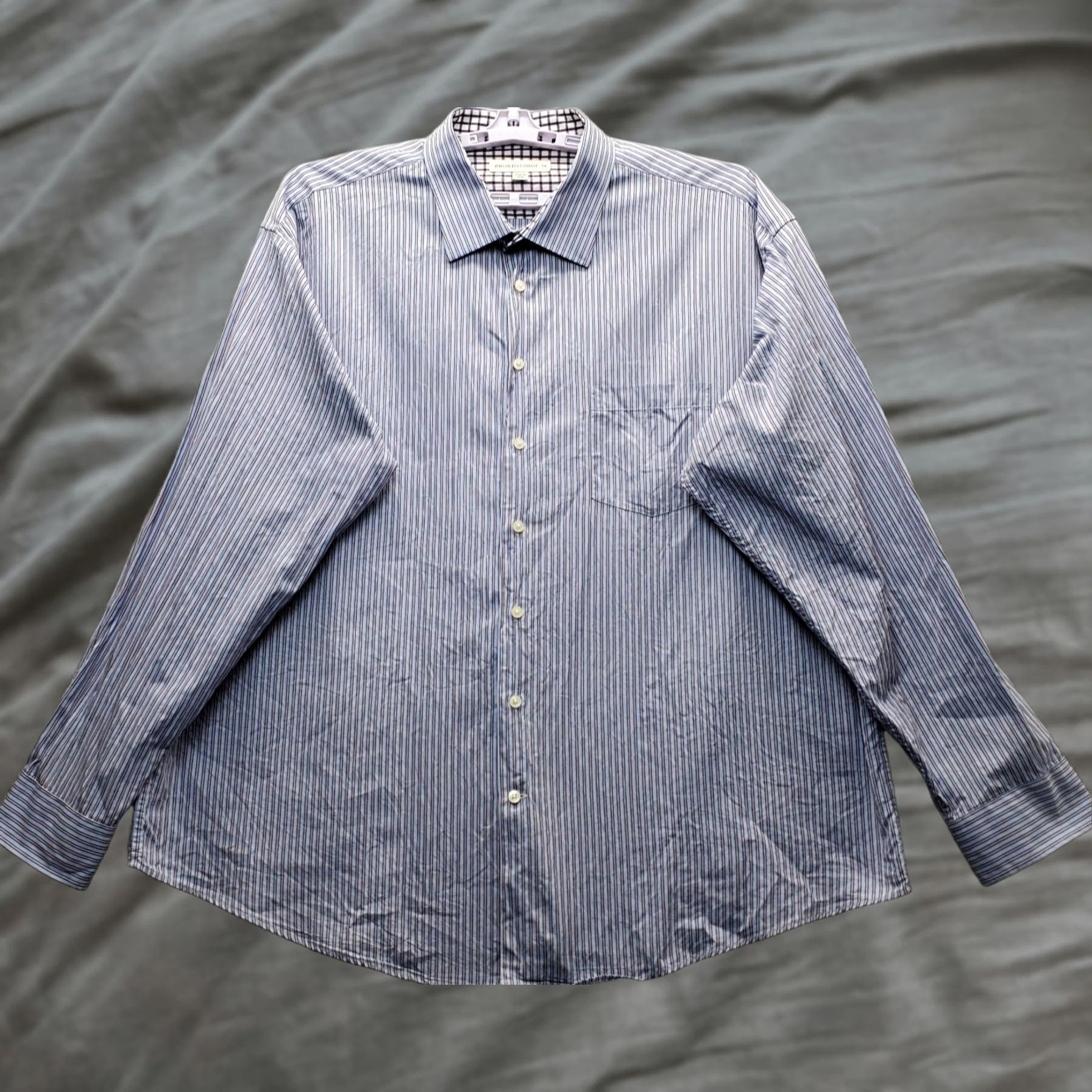 Pronto Uomo Pronto Uomo Shirt Mens 3X Multicolor Striped Relaxed Button-Up Chest Pocket Collared Shirt Size 3X Mens Size US XXL / EU 58 / 5 - 1 Thumbnail