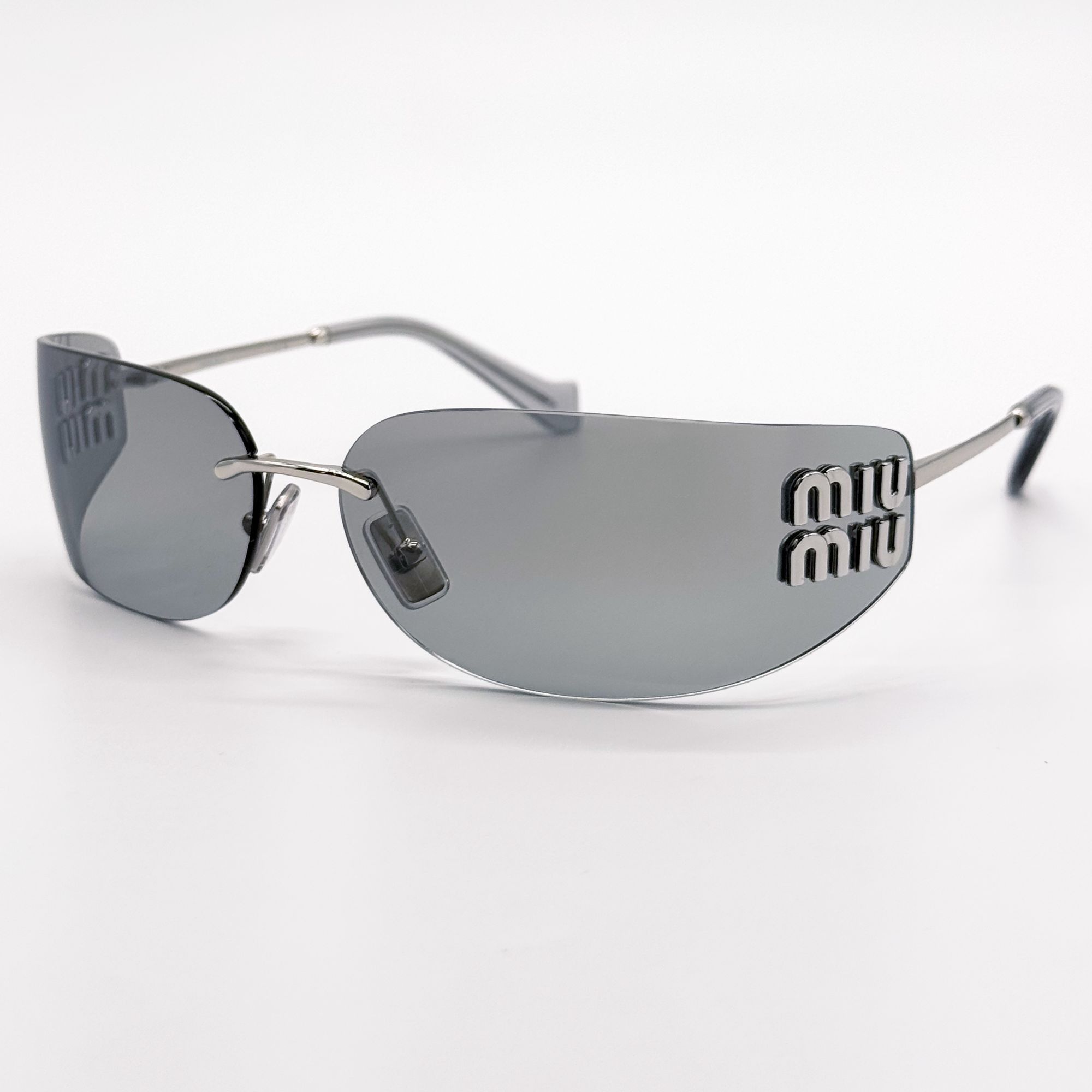 New Miu Miu MUA51S 5AK90Y Silver Shield Sunglasses MUA 51S Miu Miu MUA51S Sunglasses 5AK90Y Gold - eye-oo.com main image 3