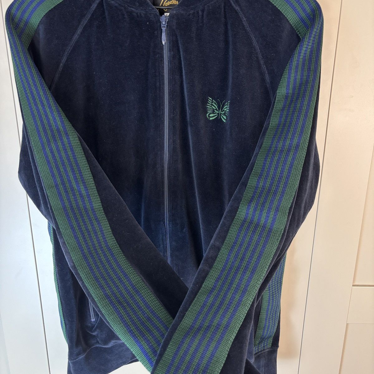 Needles Needles Velour Track Jacket Navy/Green Made in Japan Size L Size US L / EU 52-54 / 3 - 5 Thumbnail
