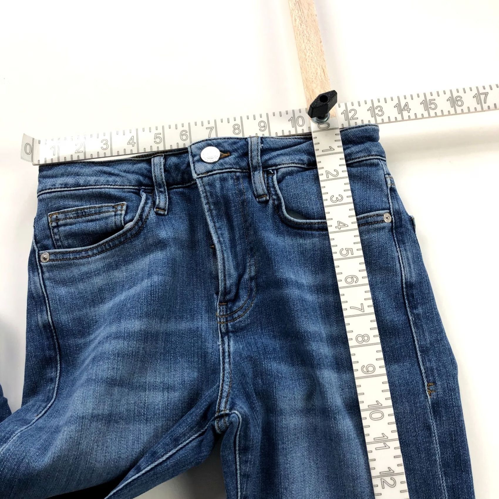 Frame FRAME Jeans Womens 27 Blue Crop Mini Boot Fits 26W 26L Mid Rise Denim Cutoff HRJ Size 27" / US 4 / IT 40 - 5 Thumbnail